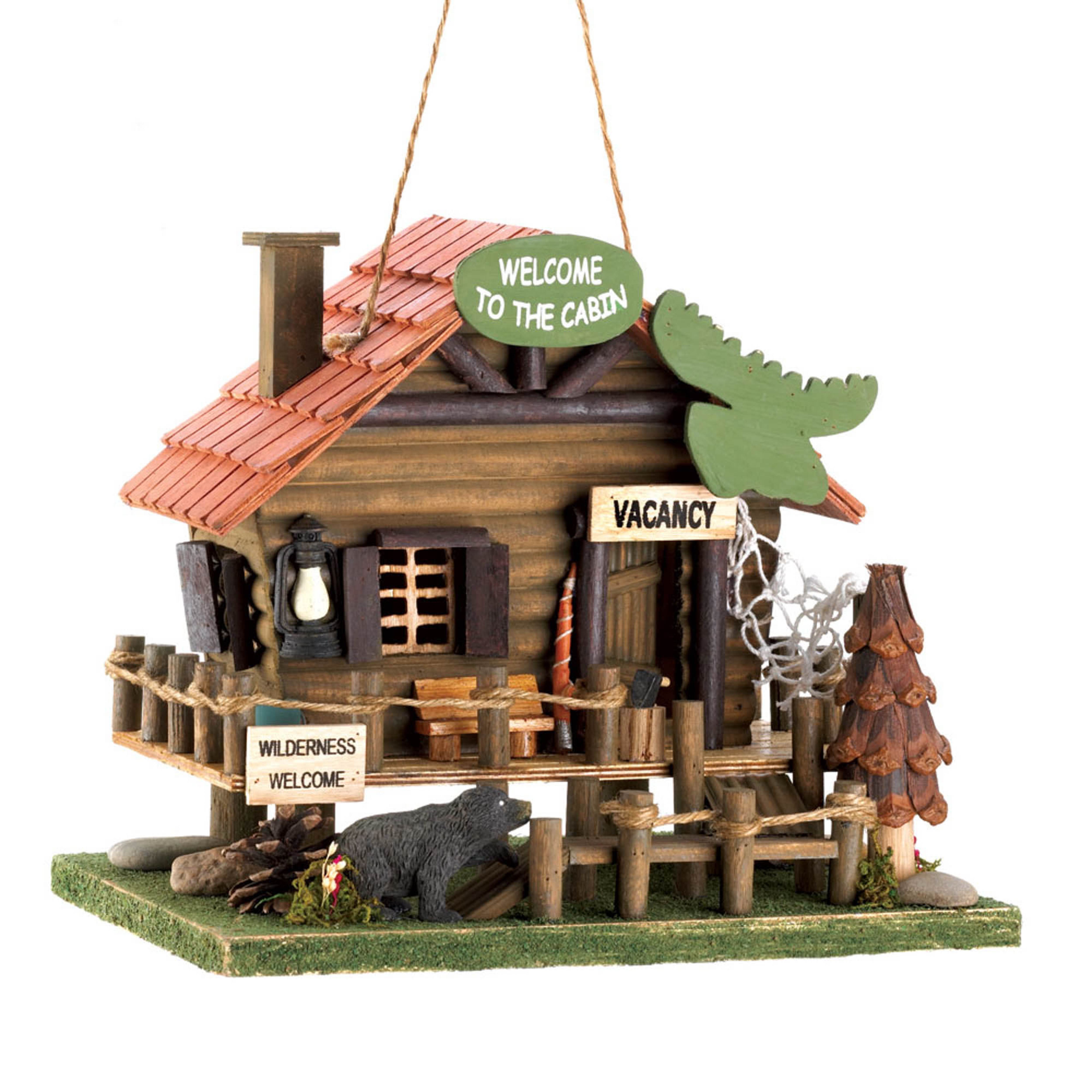 10.25&#x22; Rustic Woodland Cabin Birdhouse