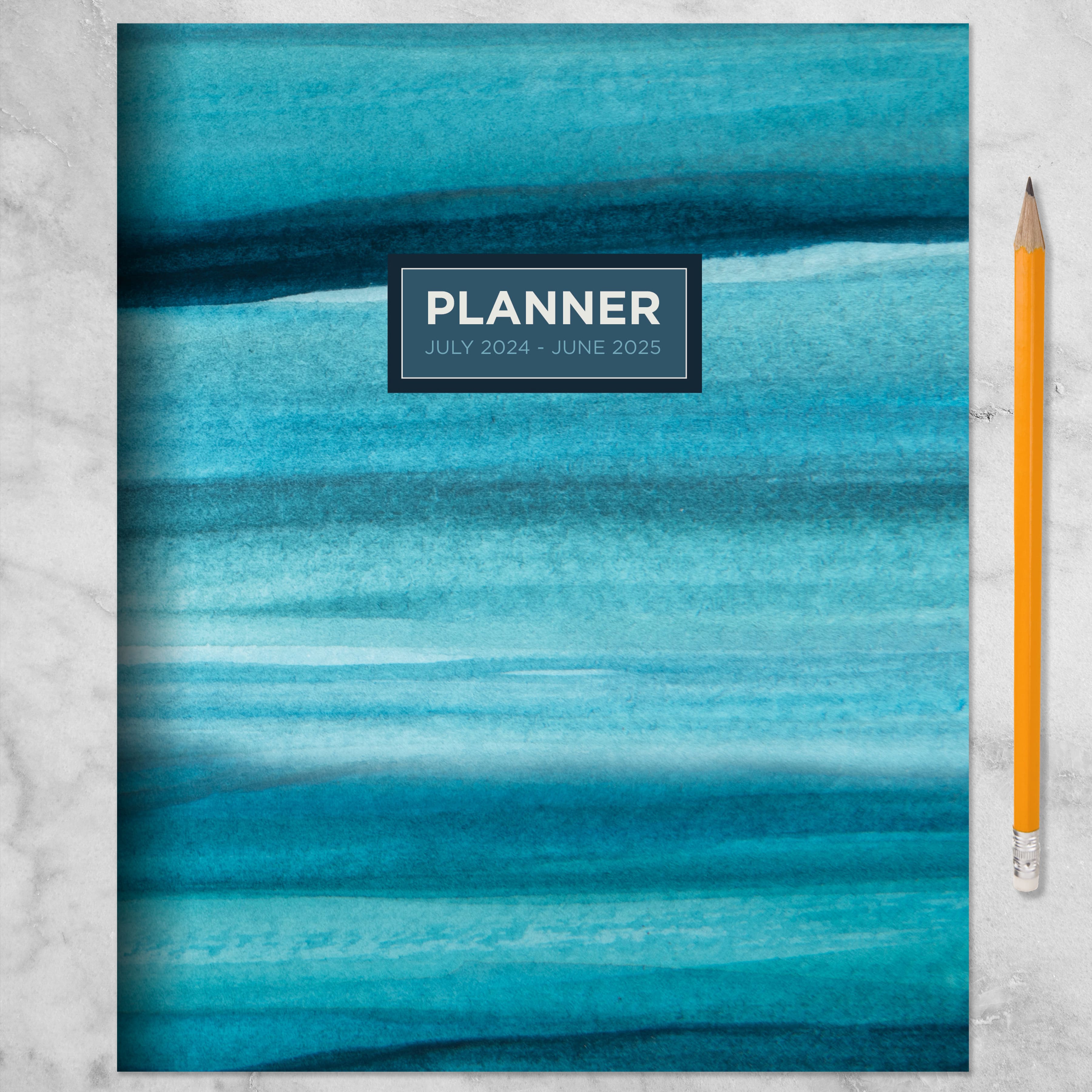 TF Publishing 2024-2025 Medium Blue Watercolor Monthly Planner