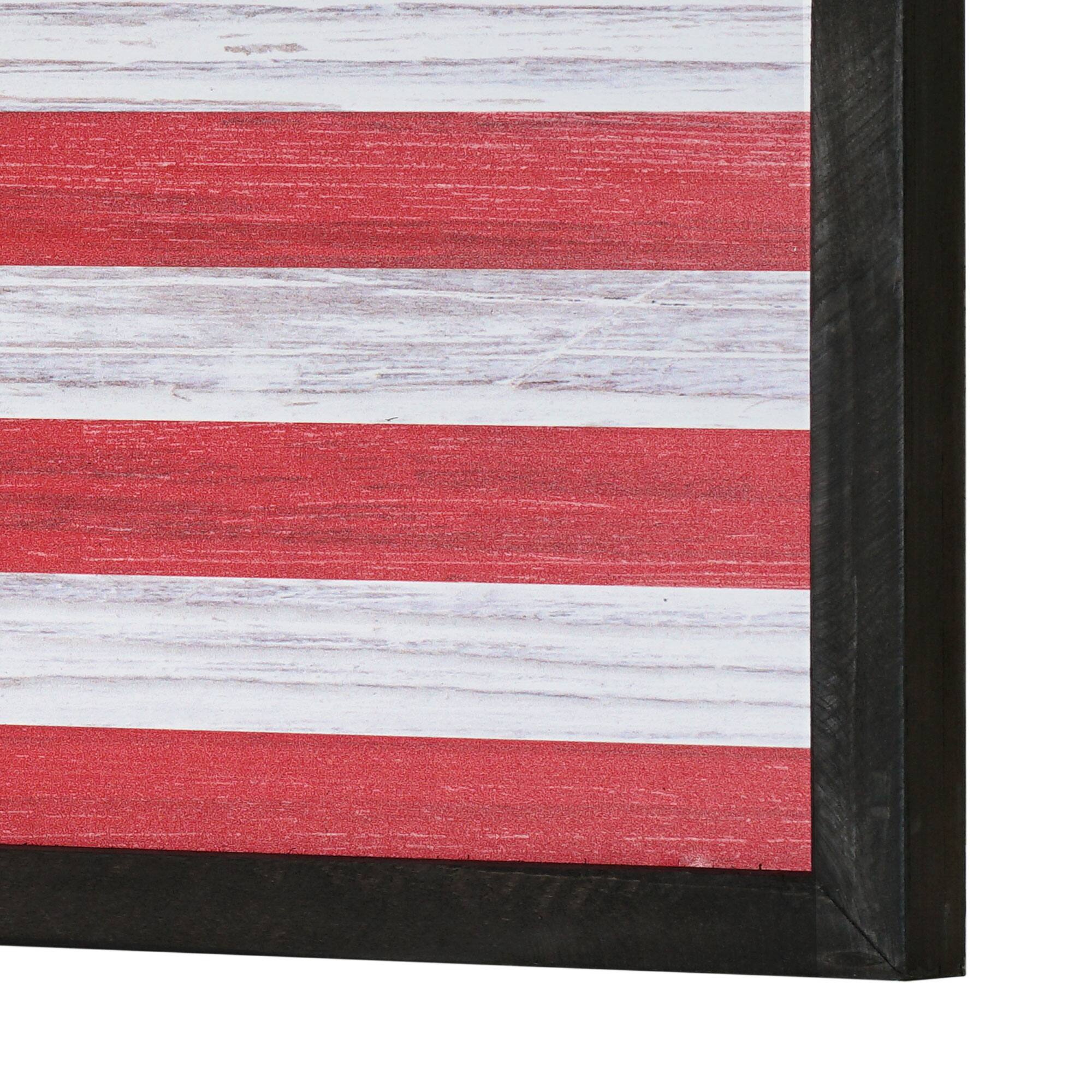 American Art Décor™ 36" American Flag Wood Novelty Wall Sign