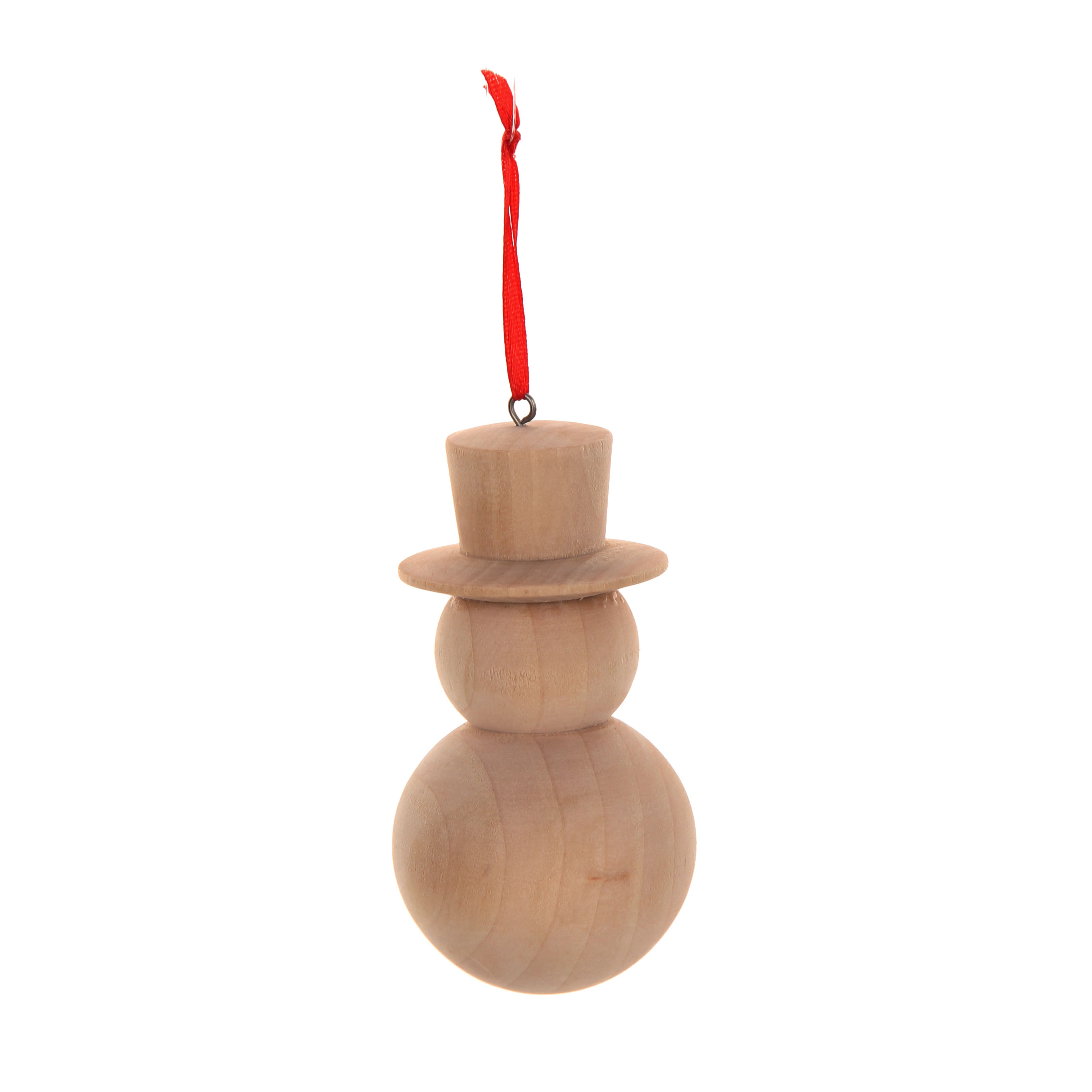 4.25&#x22; Unfinished Snowman DIY Wood Ornament by Make Market&#xAE;