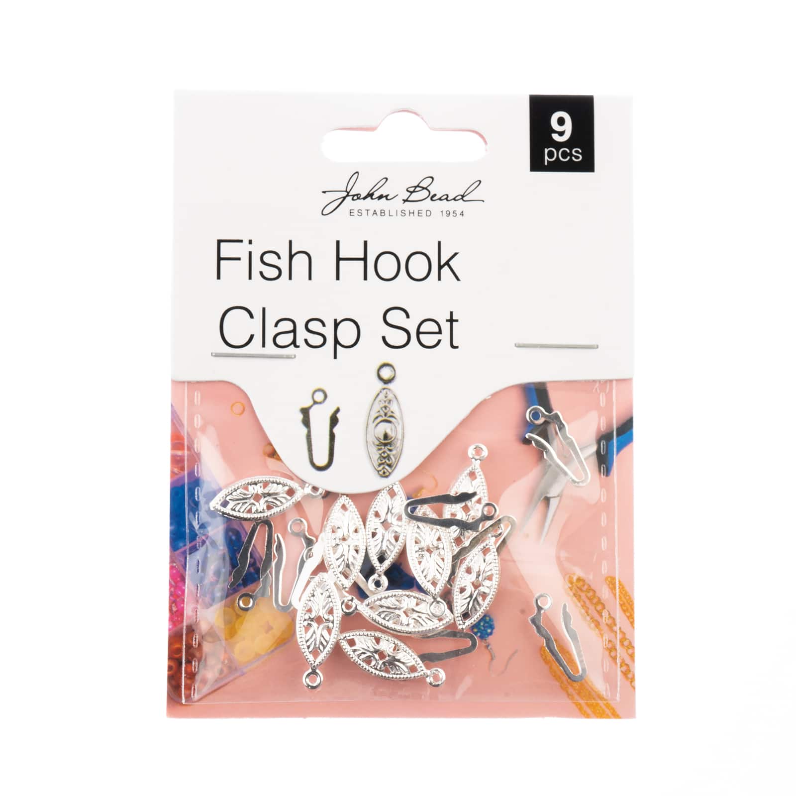 John Bead Must Have Findings 20mm Fish Hook Clasp Set, 9ct.