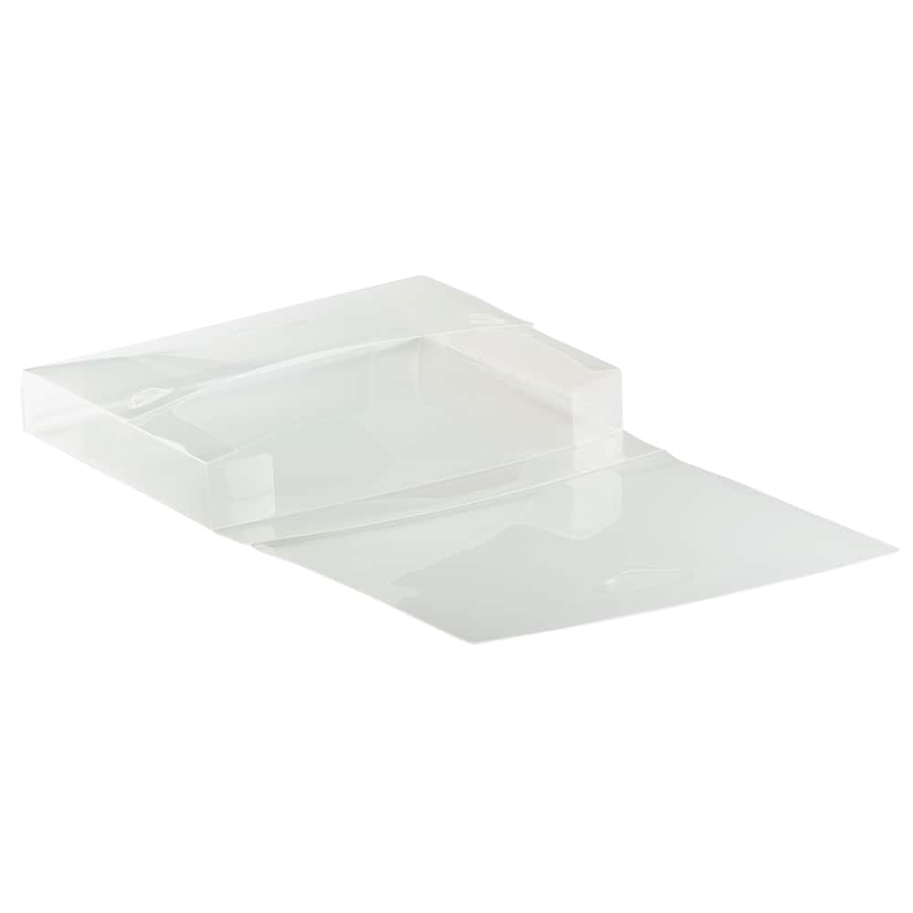 JAM Paper Clear Grid Letter Booklet Plastic Portfolio with Tuck Flap Closure 9.5" x 12.375"