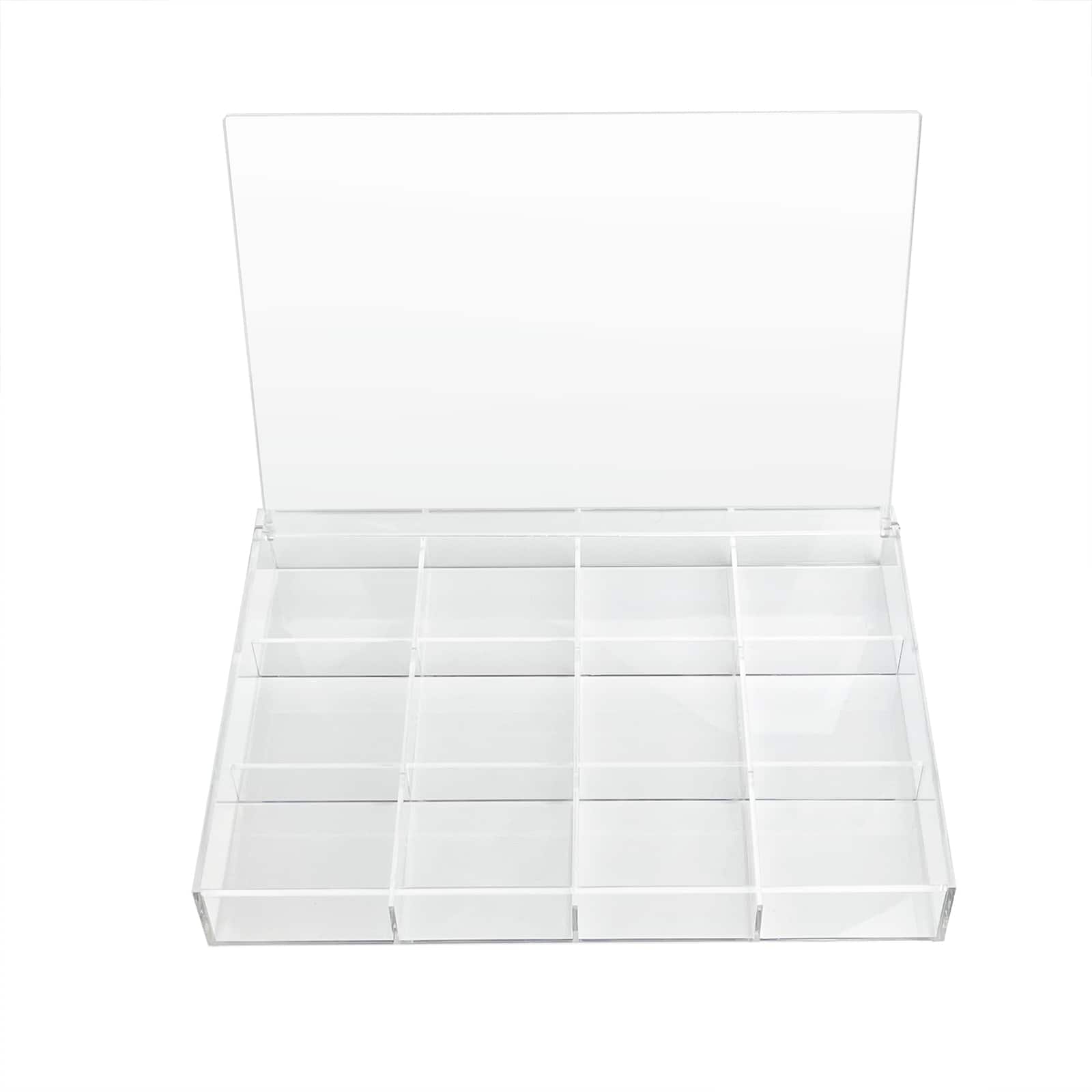 6 Pack: 13.6" Clear 12-Compartment Divided Tray with Lid by Bead Landing™