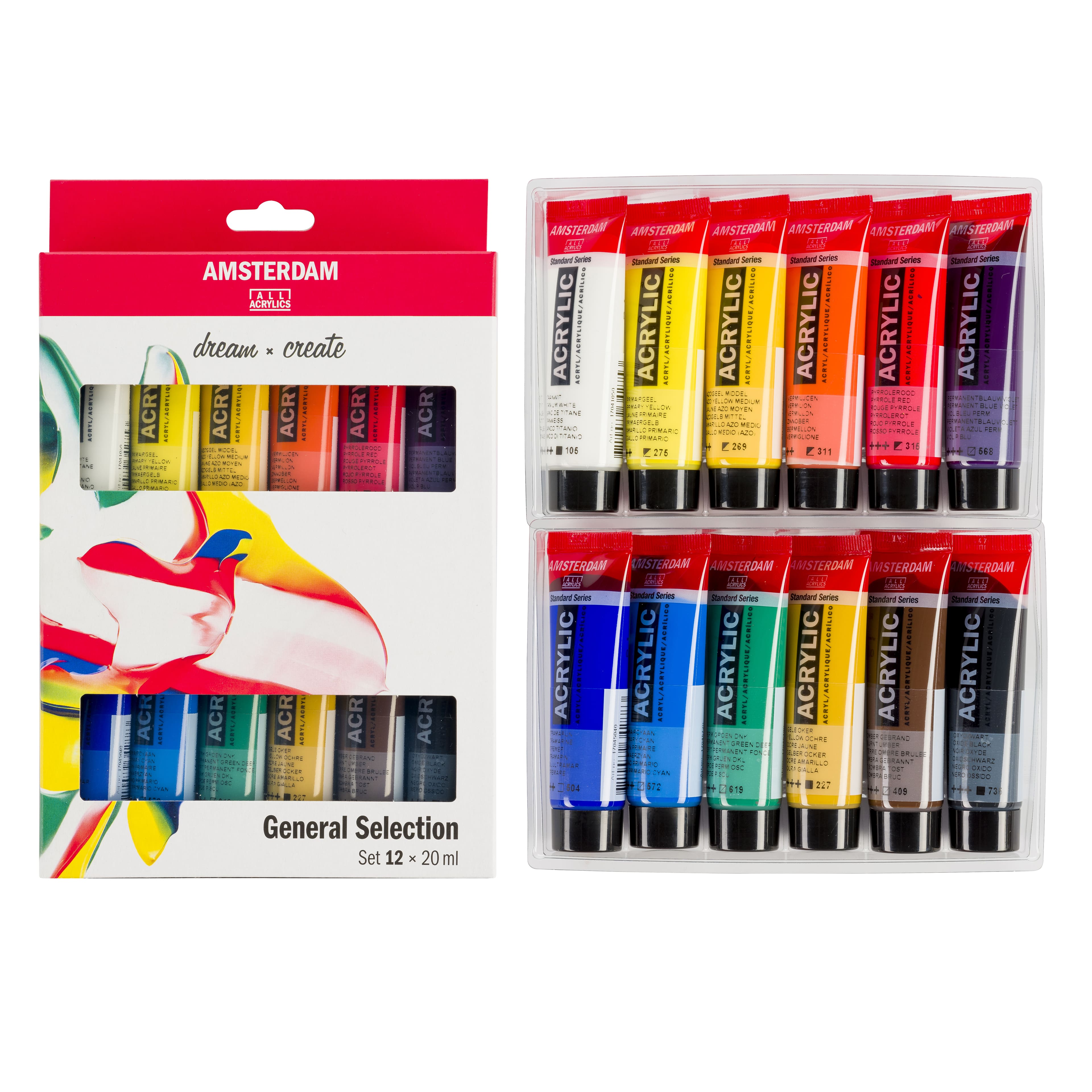 6 Packs: 12 ct. (72 total) Amsterdam Standard Series General Selection Acrylic Paints