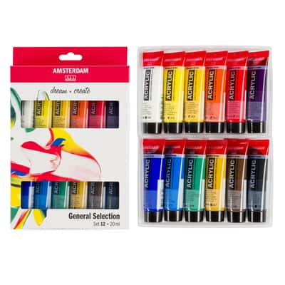 Amsterdam Standard Series Acrylic Paint Sets, 12-Color Pastel Set