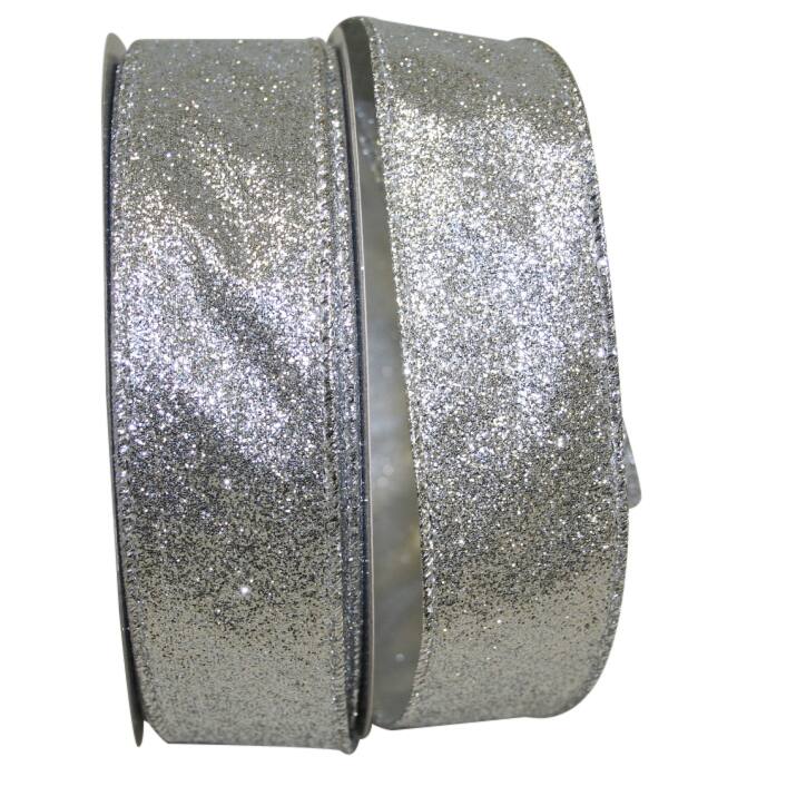 JAM Paper 1.5" x 25yd. Glitter Lamé Wired Ribbon