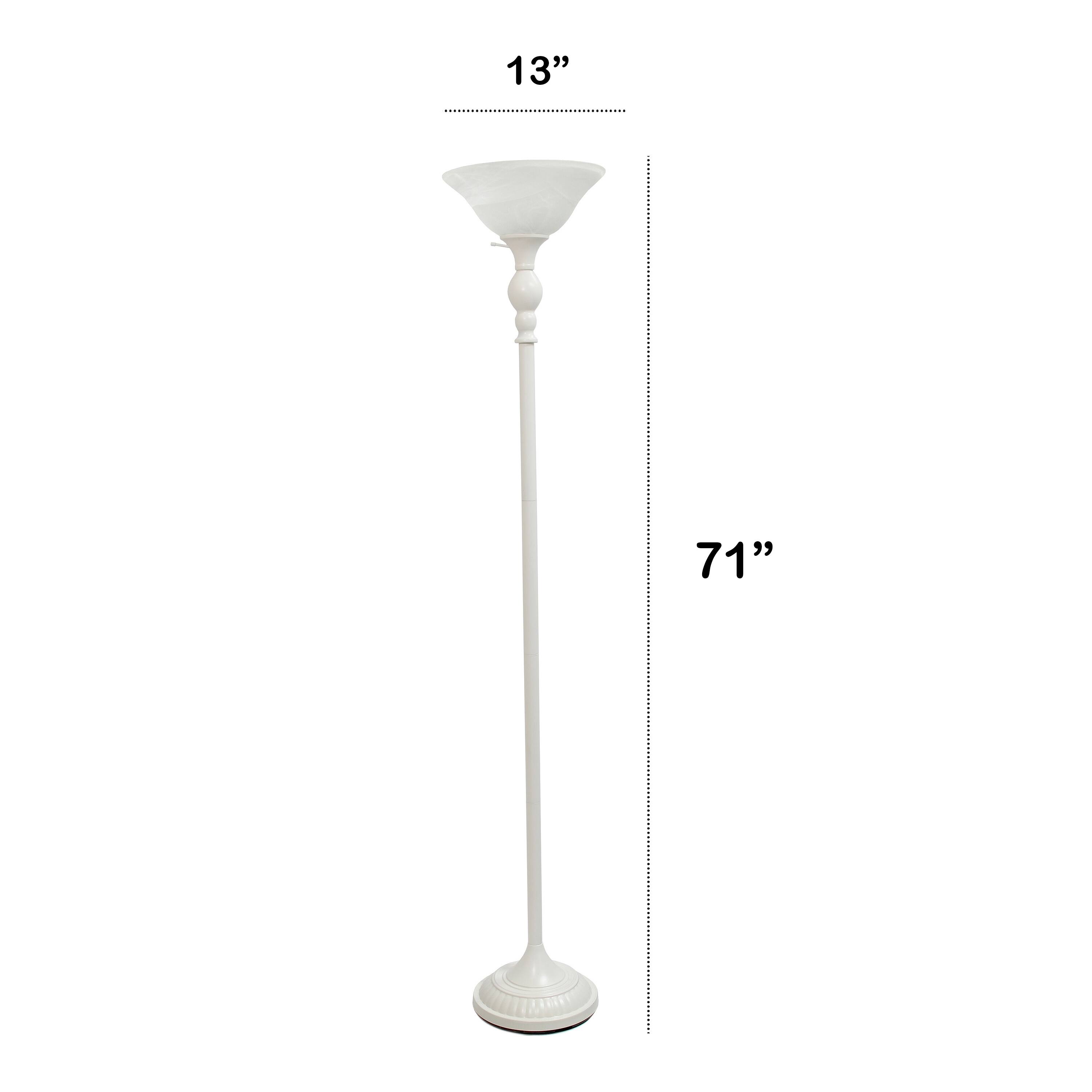 Lalia Home 6ft. Torchiere Floor Lamp with Marbleized Shade
