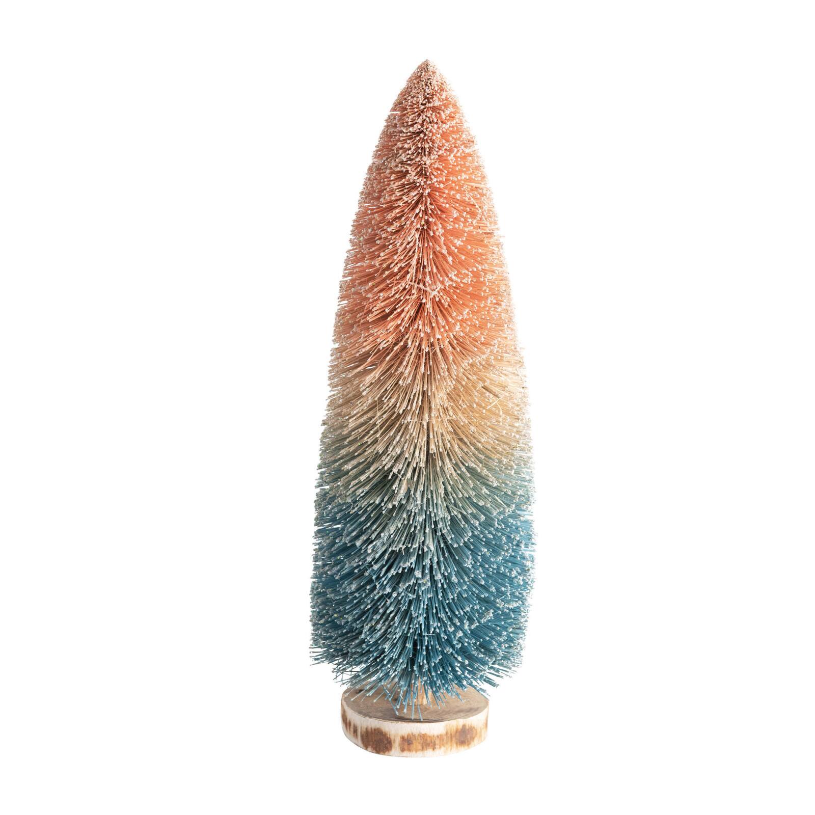 Hello Honey® 14.5" Pink-to-Blue Ombre Sisal Bottle Brush Tree with Wood Base