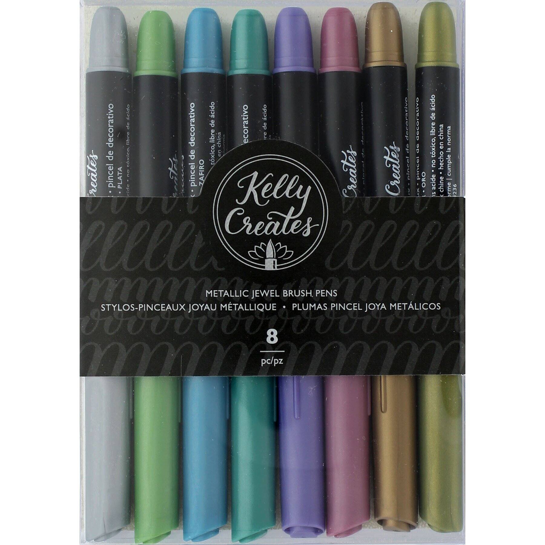 American Crafts Kelly Creates Metallic Jewel Brush Pen Set - D615682S - Markers Buy the American Crafts Kelly Creates Metallic Jew sku D615682S