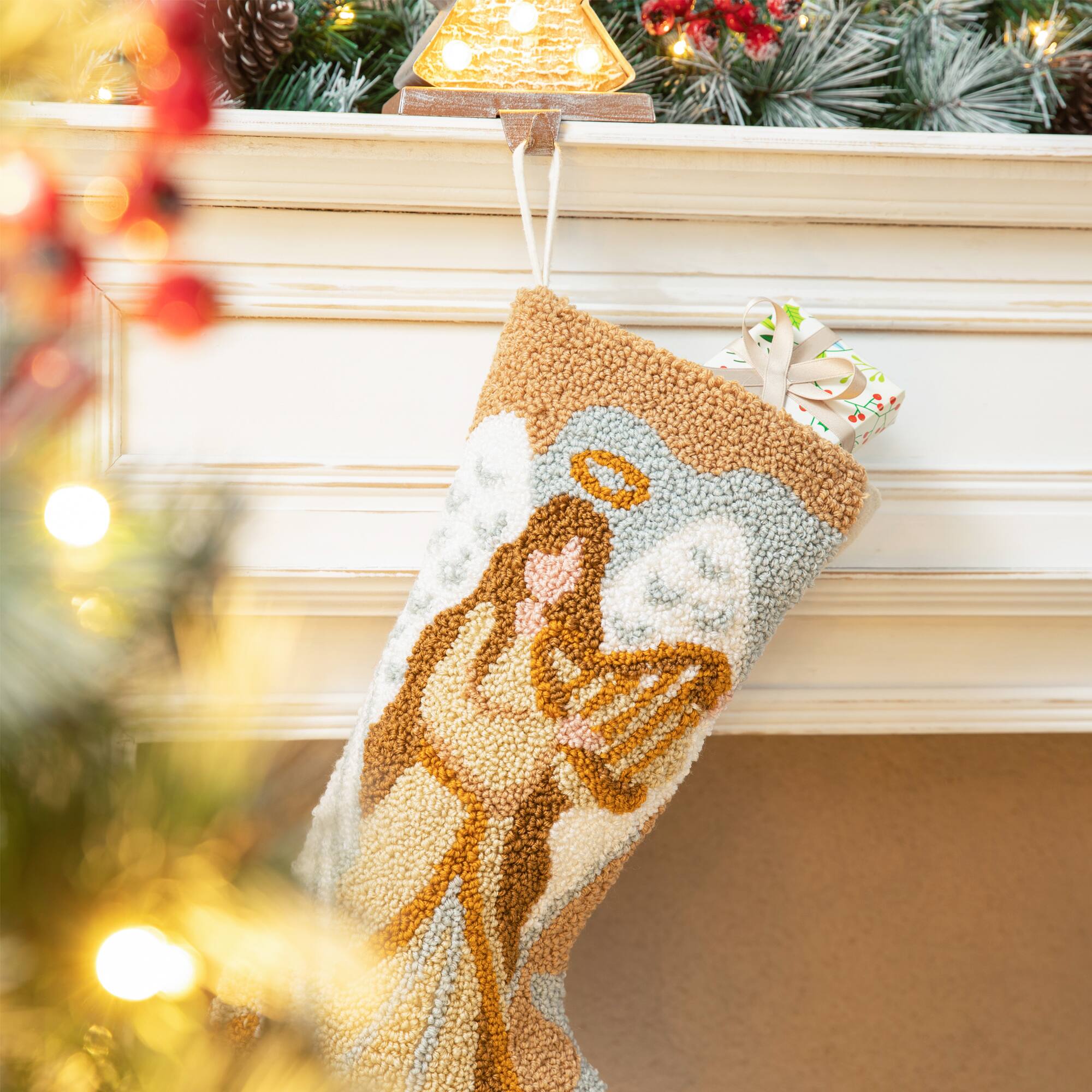 Glitzhome® 20" Angel Hooked Stocking