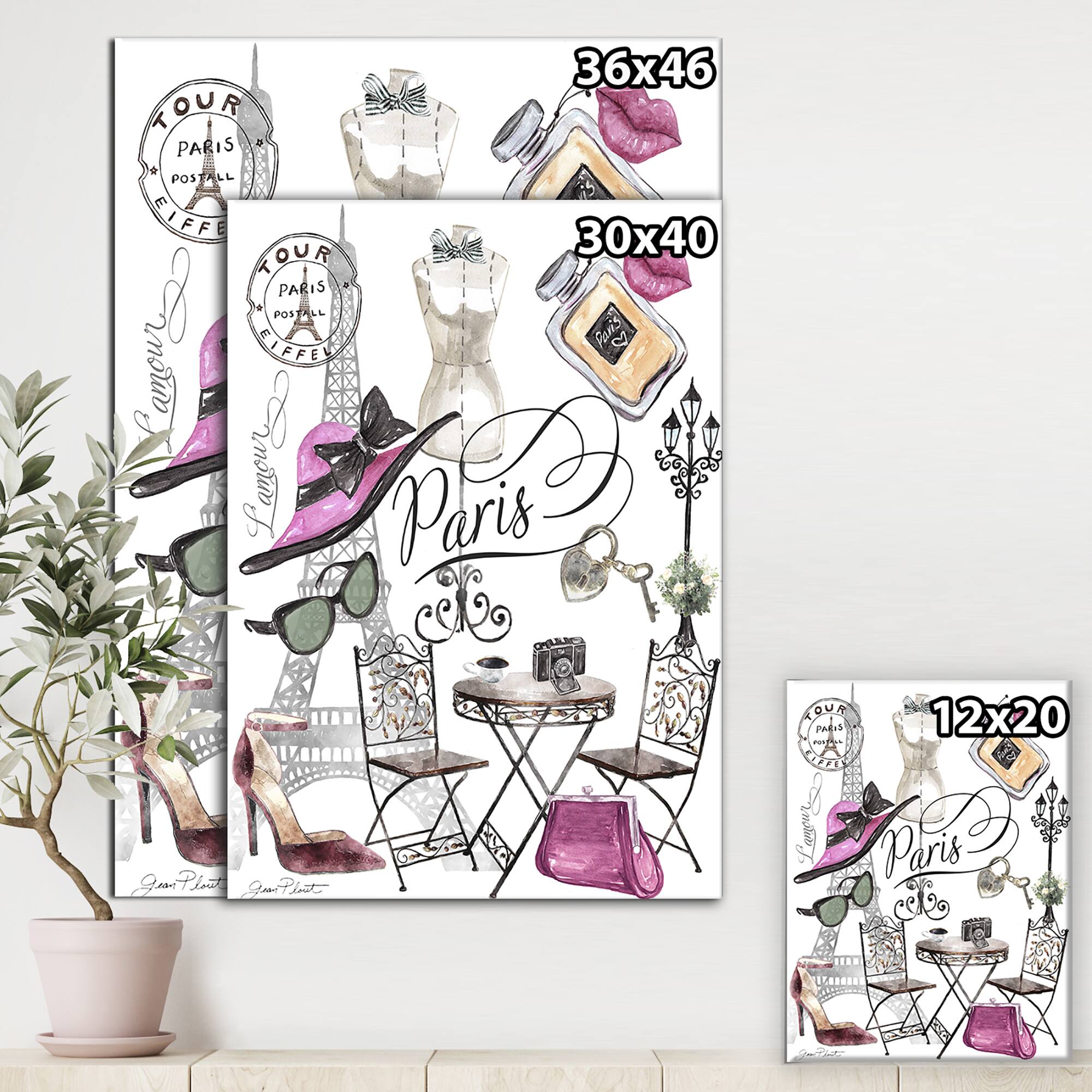 Designart - Paris Lamour - Fashion Premium Canvas Wall Art