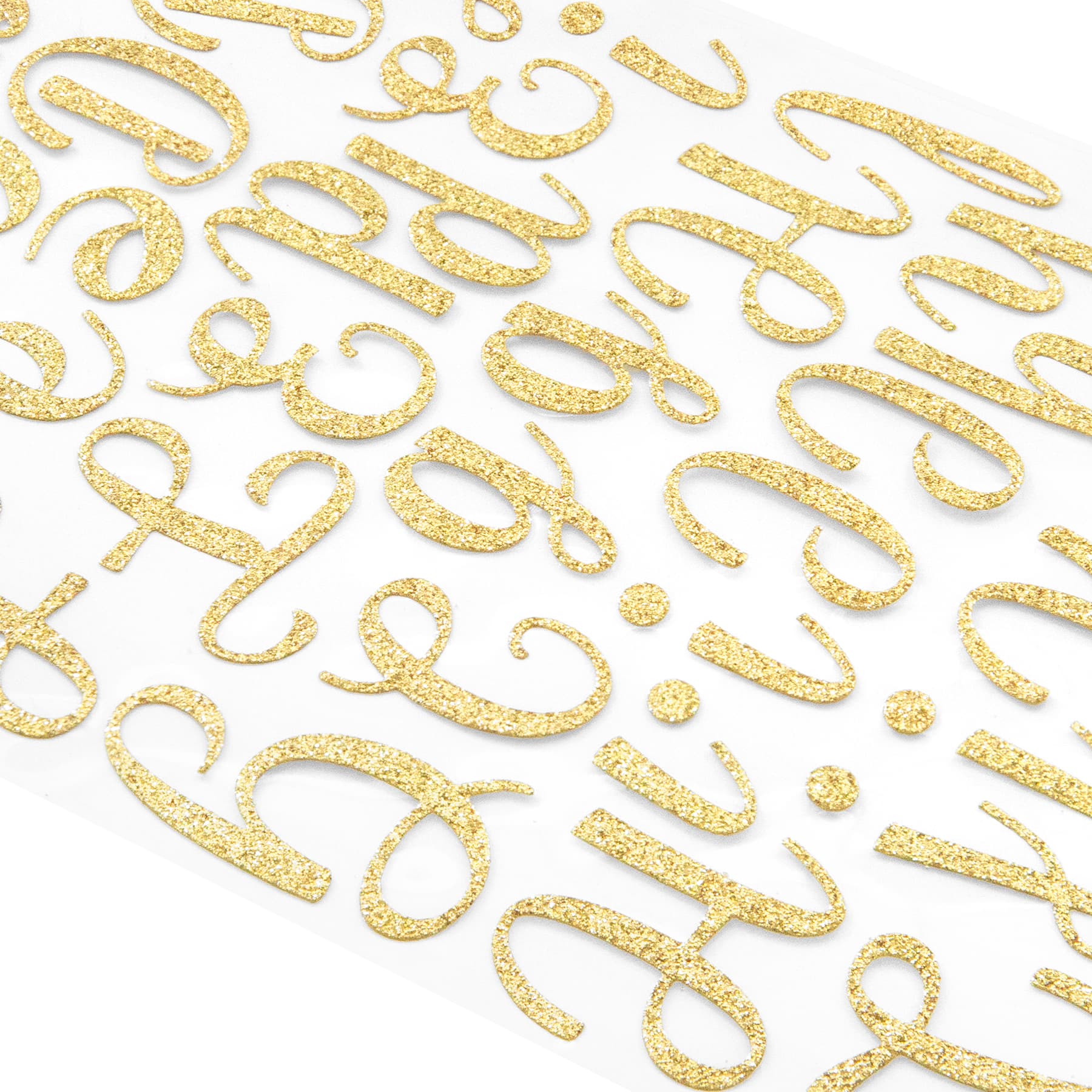 12 Pack: Gold Glitter Script Alphabet Stickers by Recollections&#x2122;