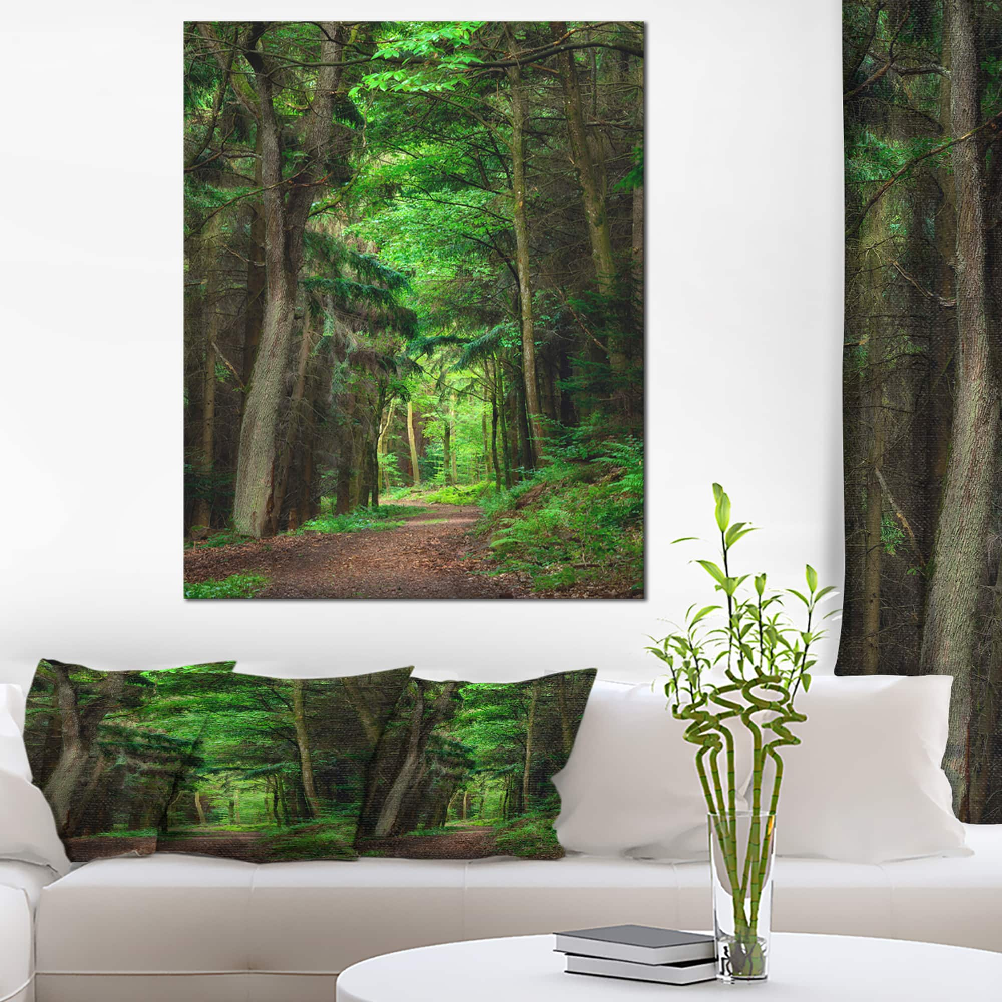 Designart - Dreamy Greenery in Dense Forest - Forest Canvas Art Print