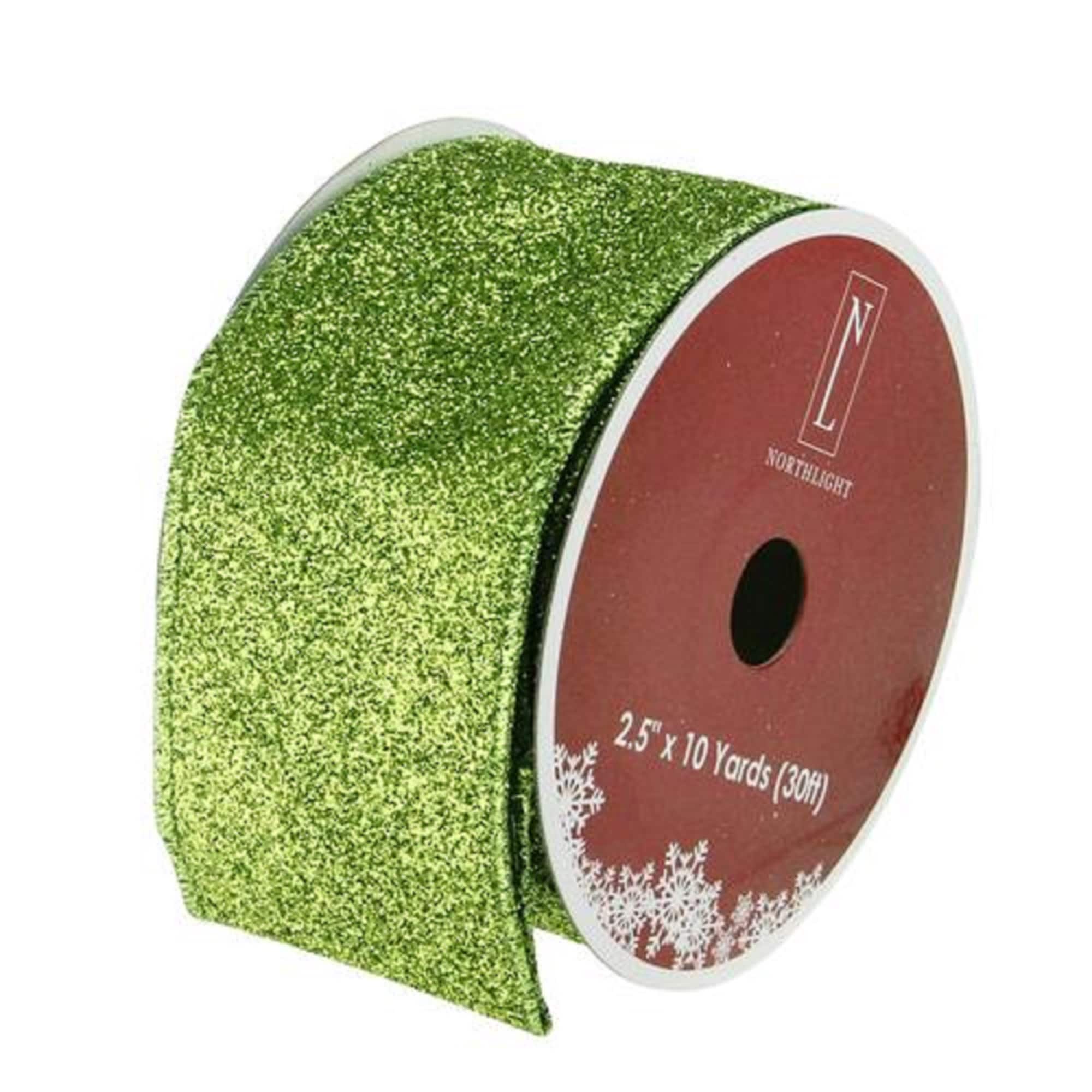 2.5" x 10yd. Wired Shimmering Christmas Craft Ribbon