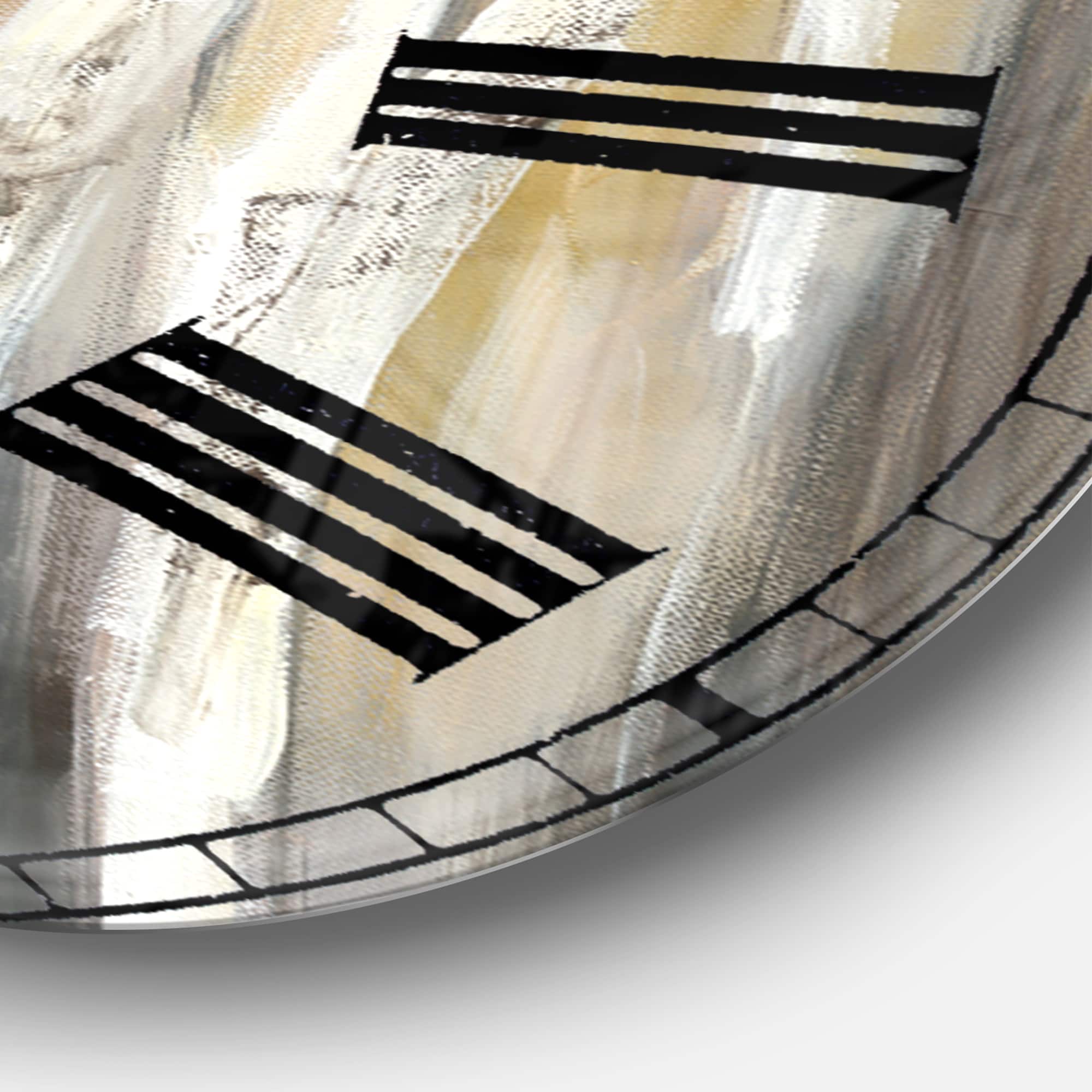 Designart 'Silver And Yellow Birch Forest Ii Farmhouse Wall Clock