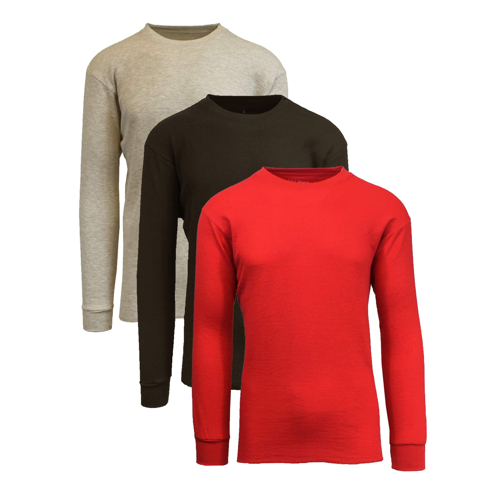 Galaxy by Harvic Long Sleeve Classic Men's Thermal Shirt Pack