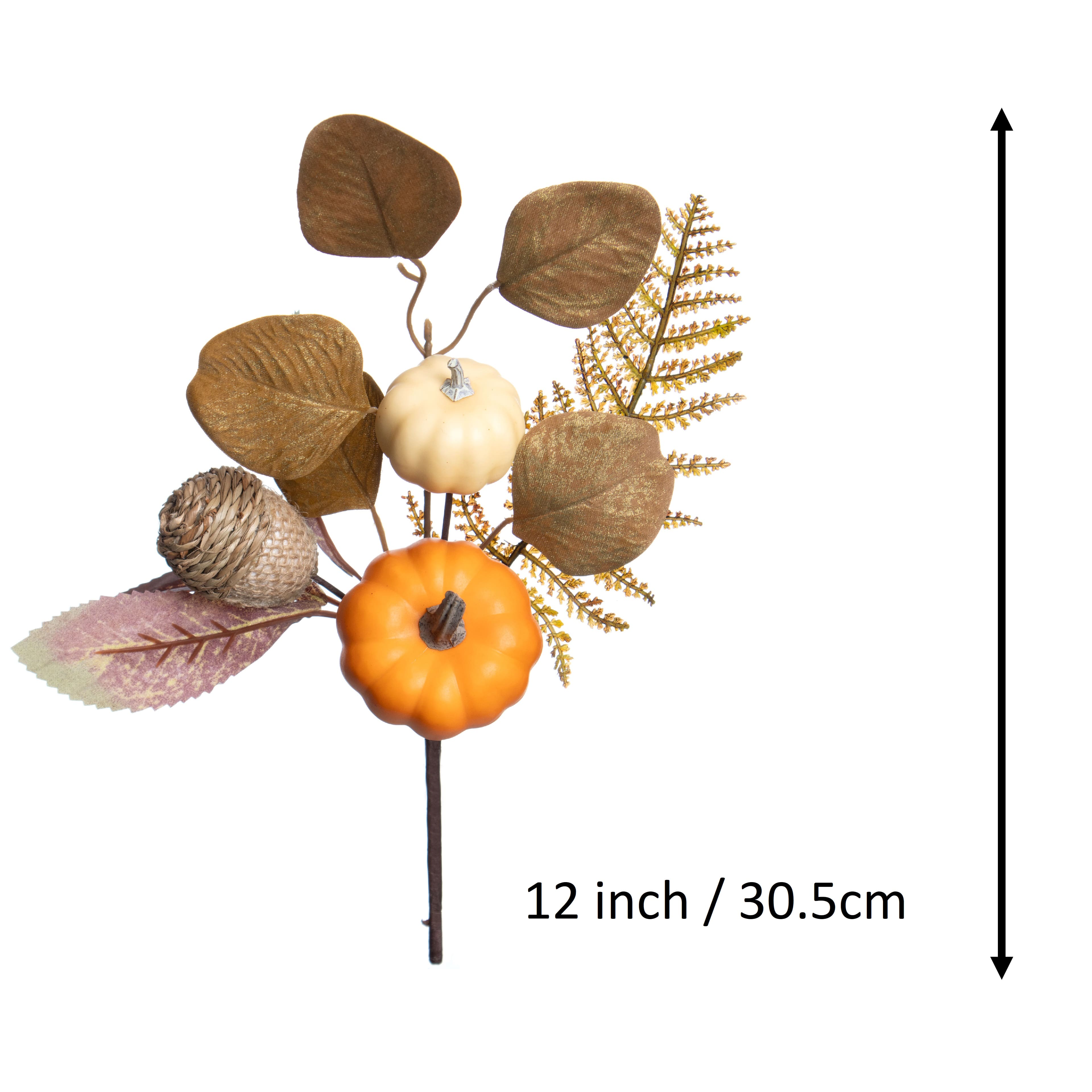 12&#x22; Brown Pumpkin &#x26; Acorn Pick by Ashland&#xAE;