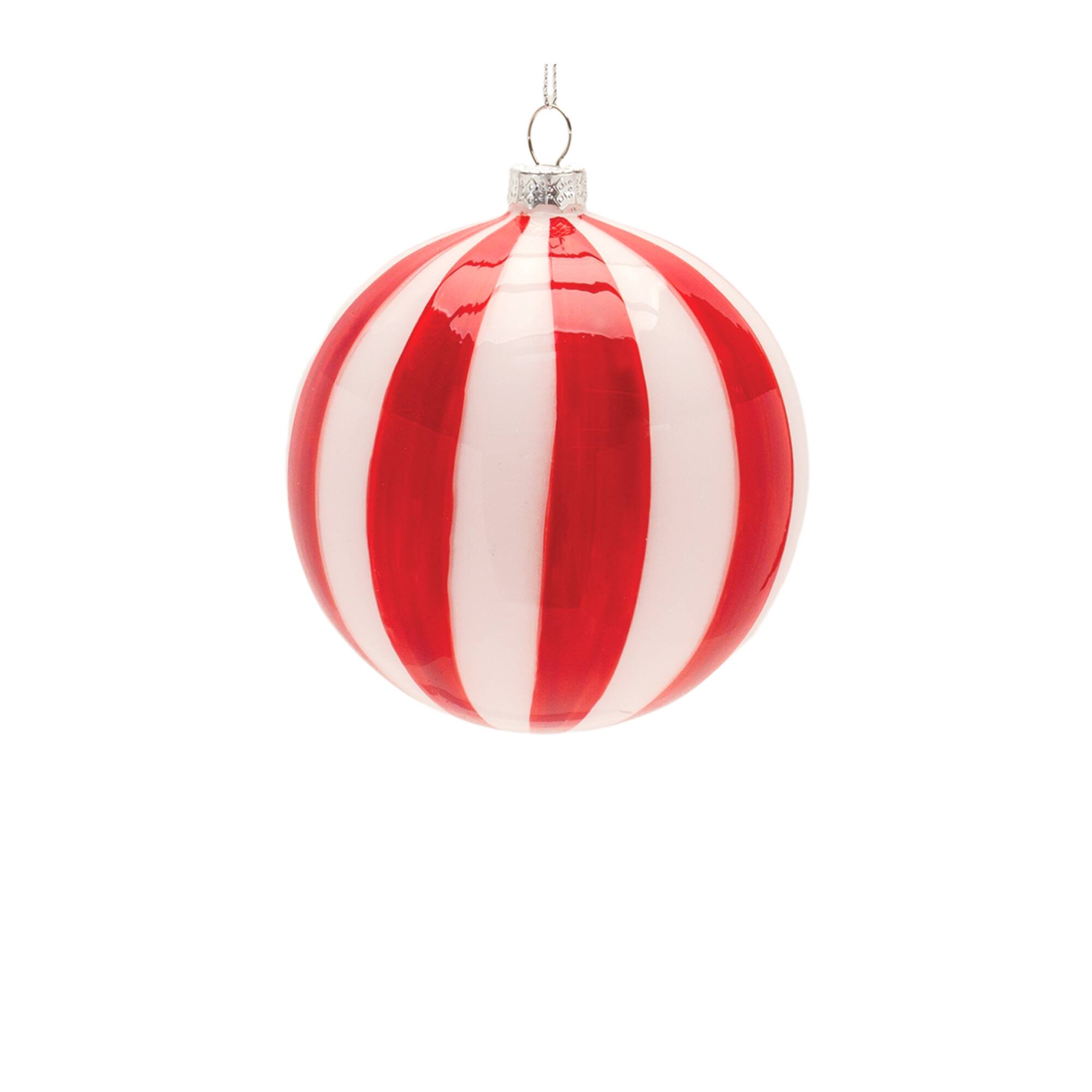 6ct. Striped Glass Ornaments