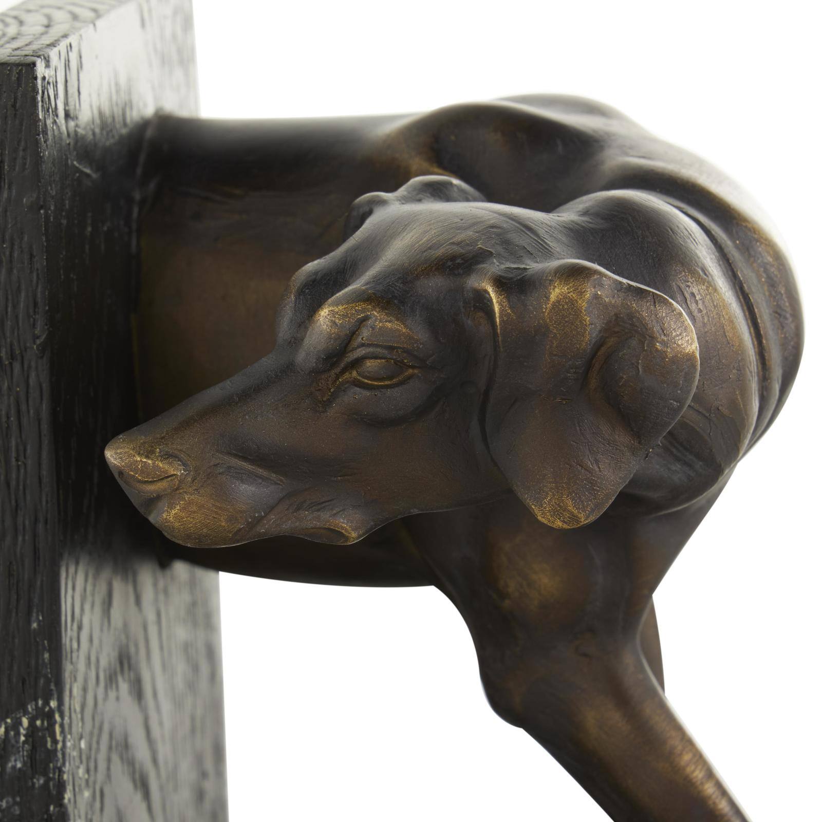 7&#x22; Black Greyhound Decorative Bookend Set