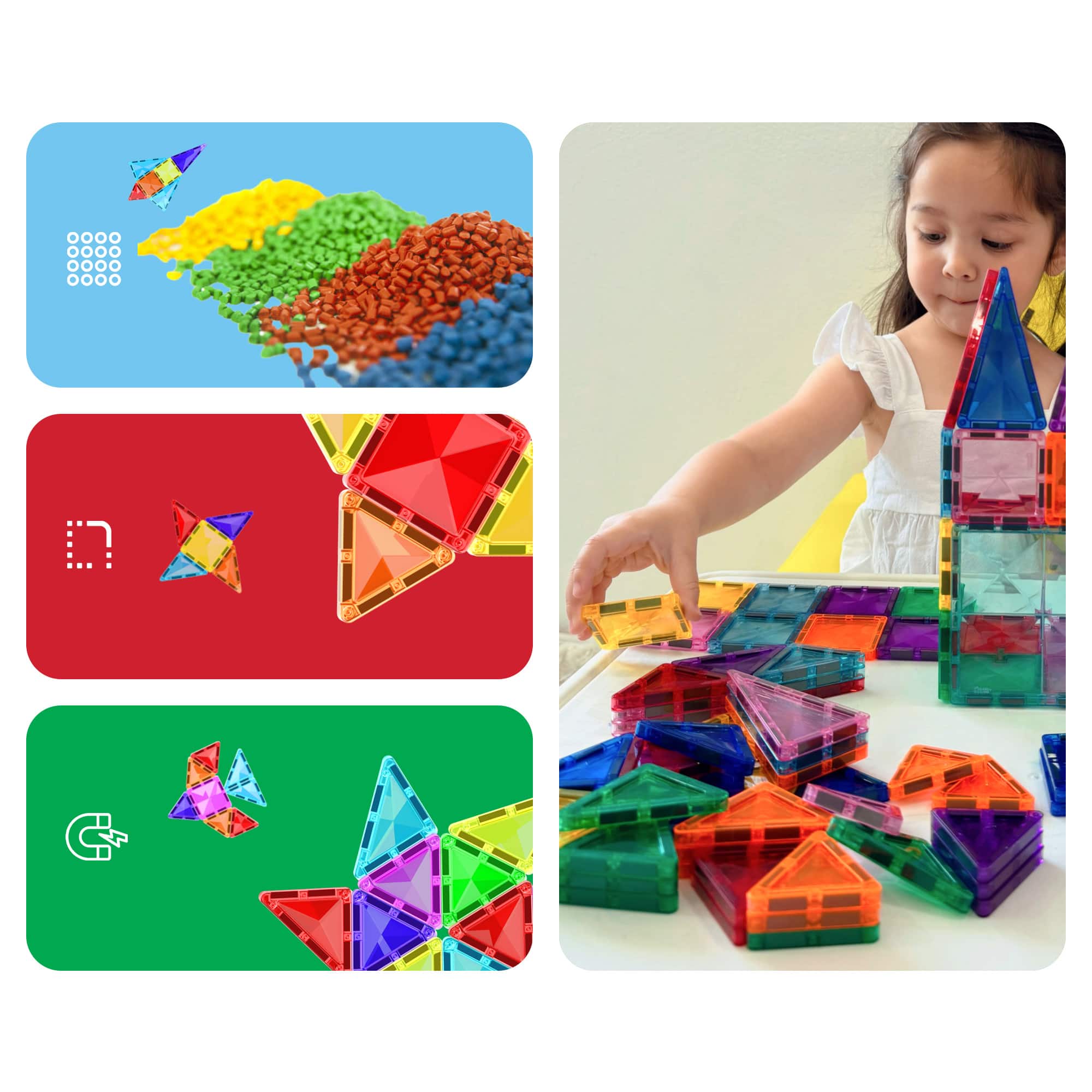 PicassoTiles&#xAE; 40-Piece Travel Size Building Block Tile Set