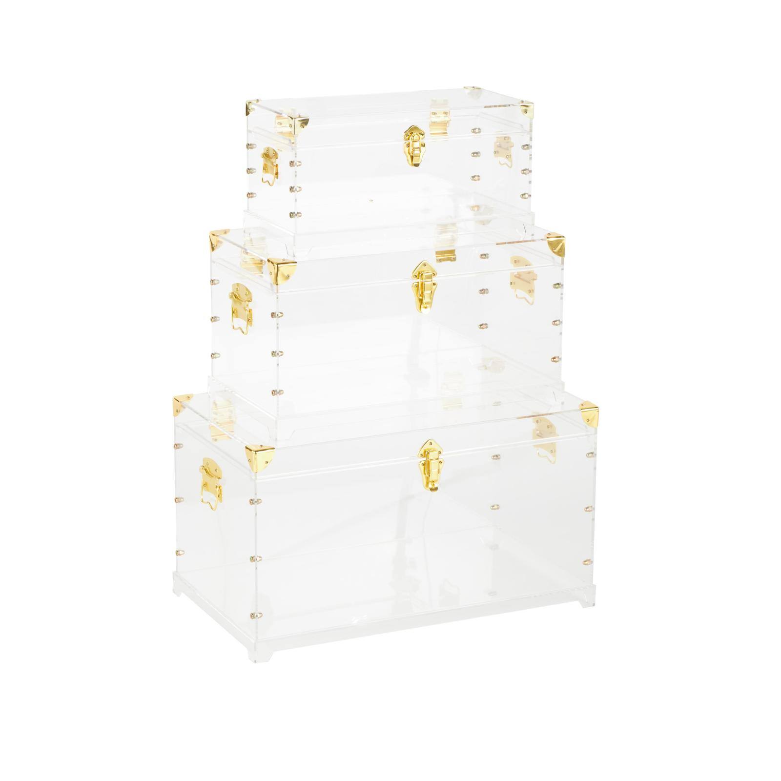 Clear &#x26; Gold Acrylic Trunk Set
