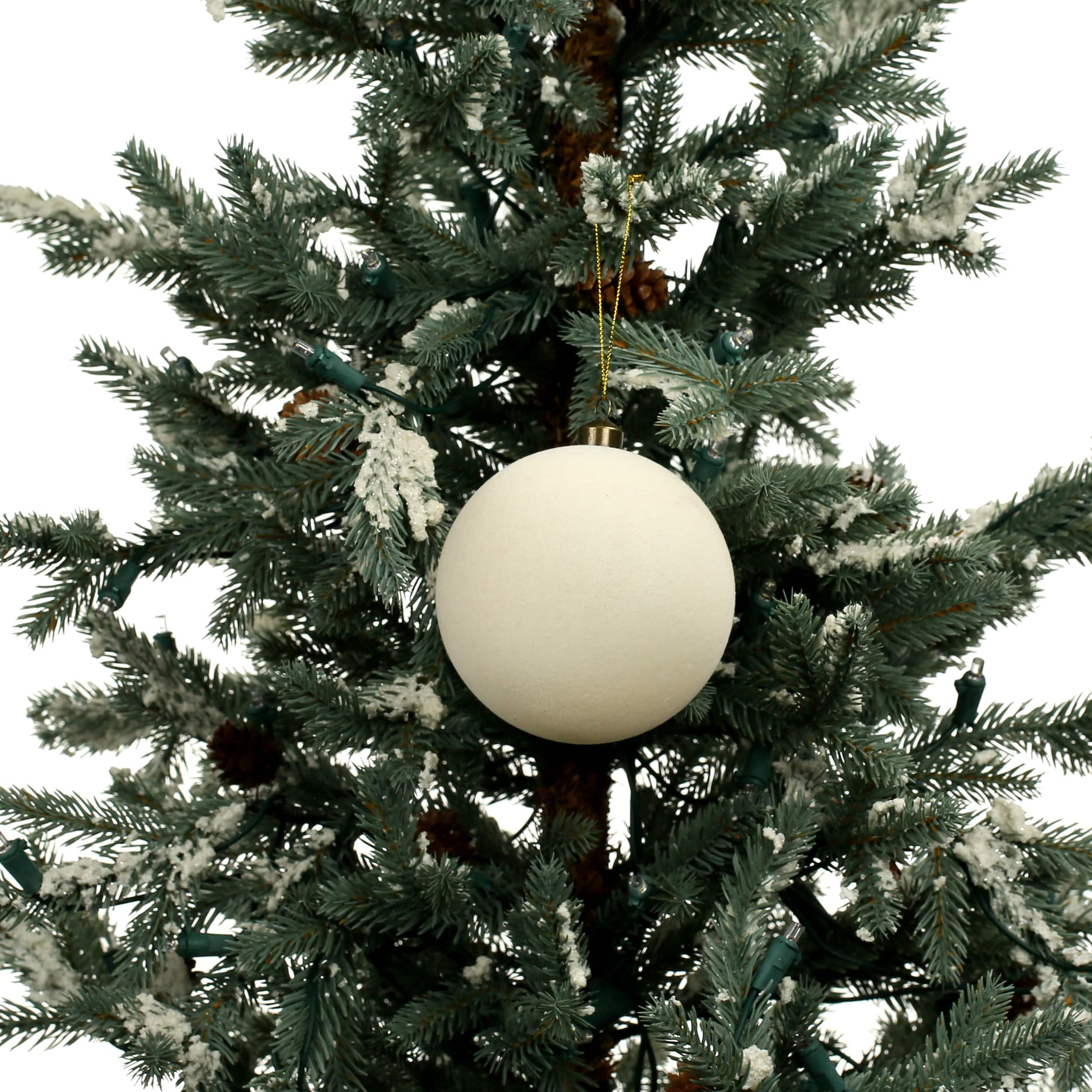 4 Pack 3.8&#x22; Flocked Shatterproof Ball Ornaments by Ashland&#xAE;