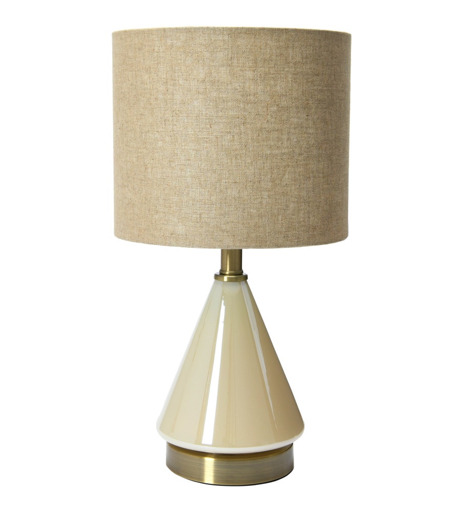 Hello Honey® 20" Cream Glass Table Lamp with Linen Shade