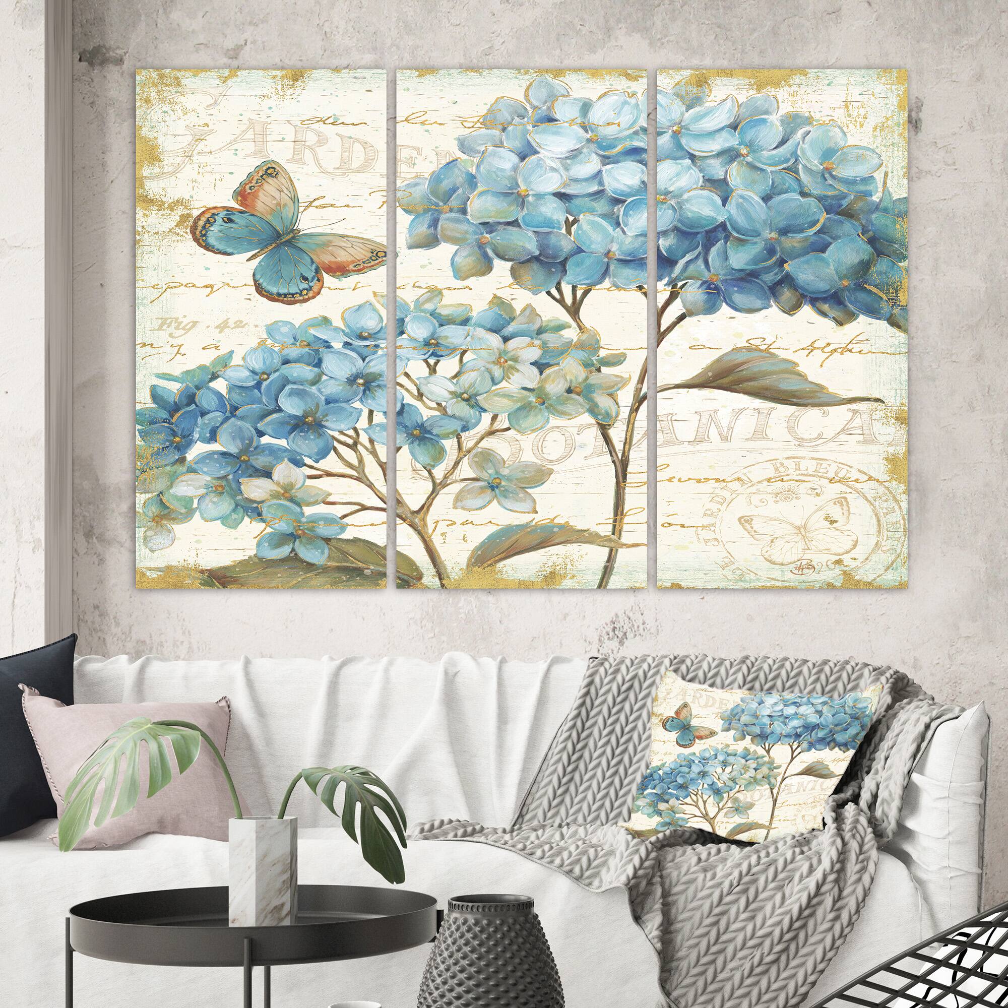 Designart - butterfly Blue Garden II - Farmhouse Canvas Art
