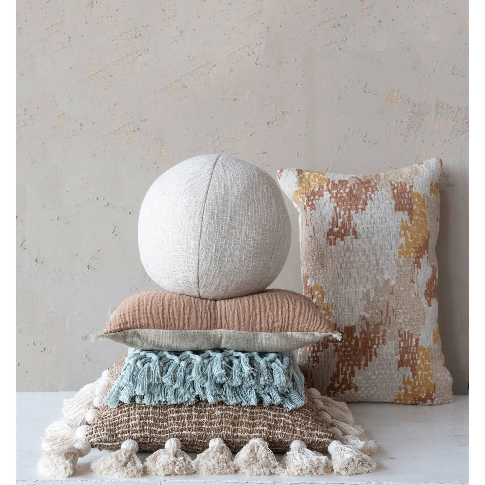 Hello Honey® Taupe Cotton Slub Orb Pillow
