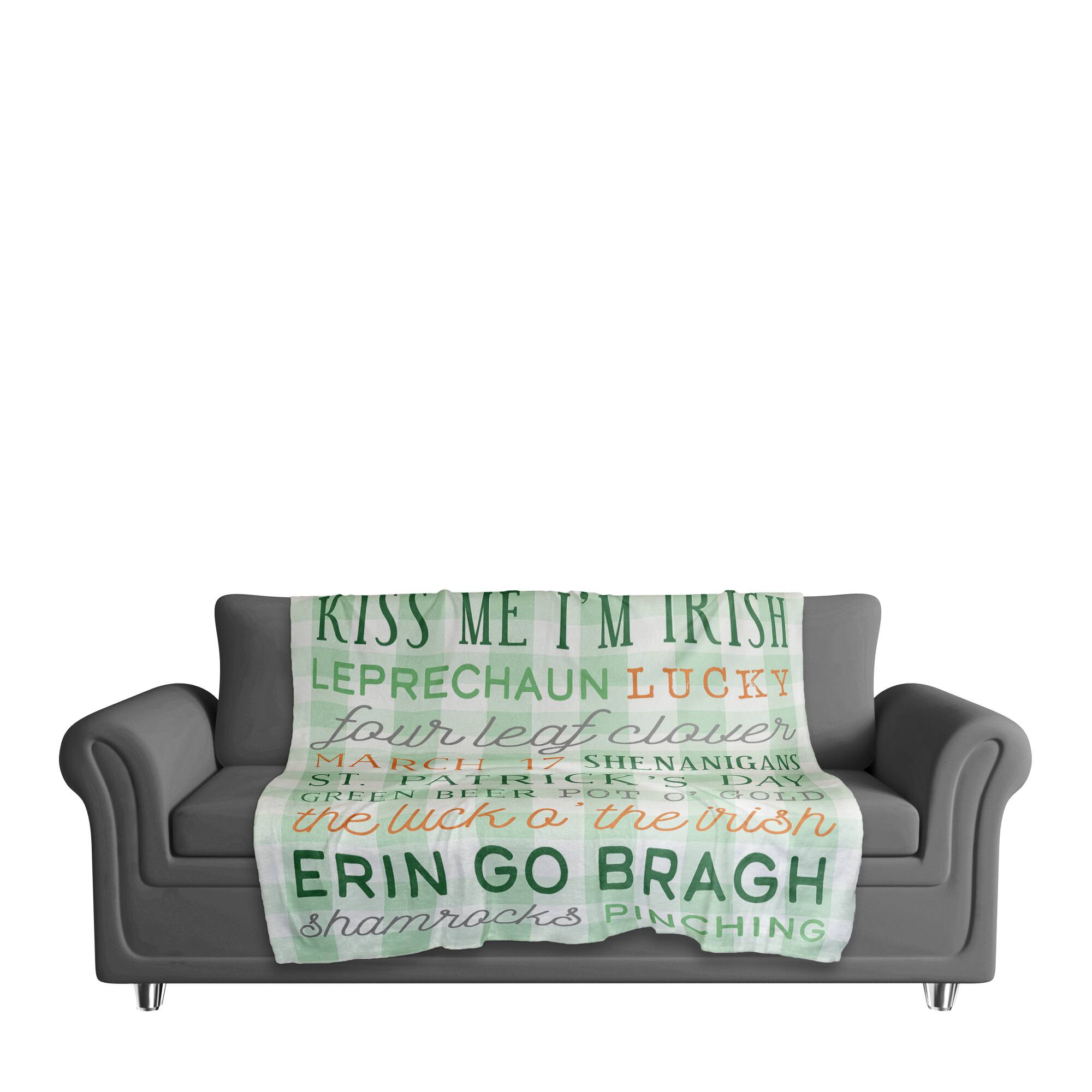 St Pat Words Buffalo 50" x 60" Sherpa Fleece Blanket