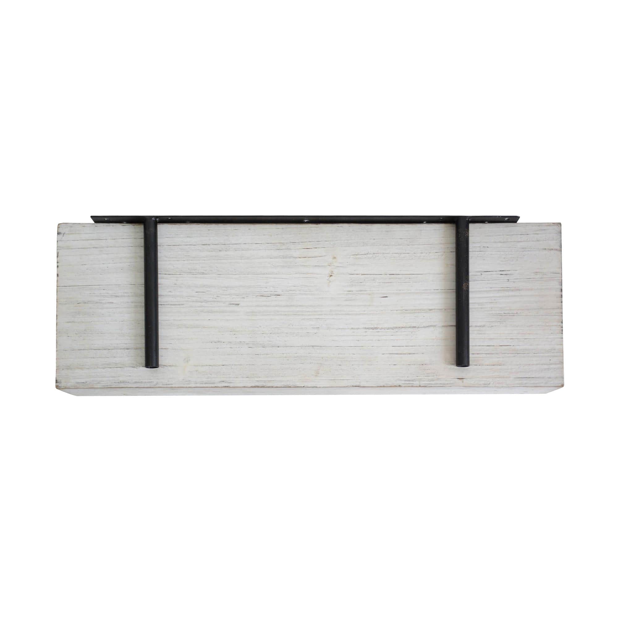 Small Whitewashed Wood Floating Wall Shelf