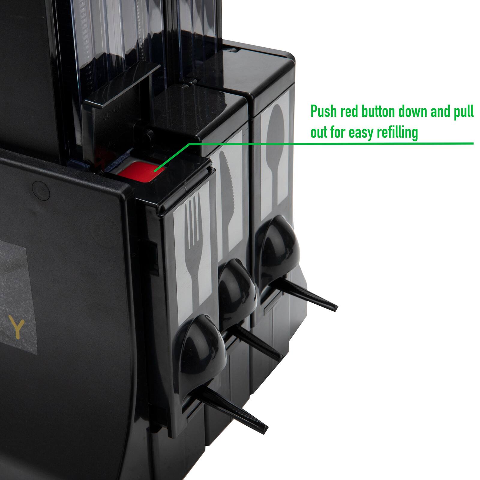 Mind Reader Black Refillable Utensil Dispenser