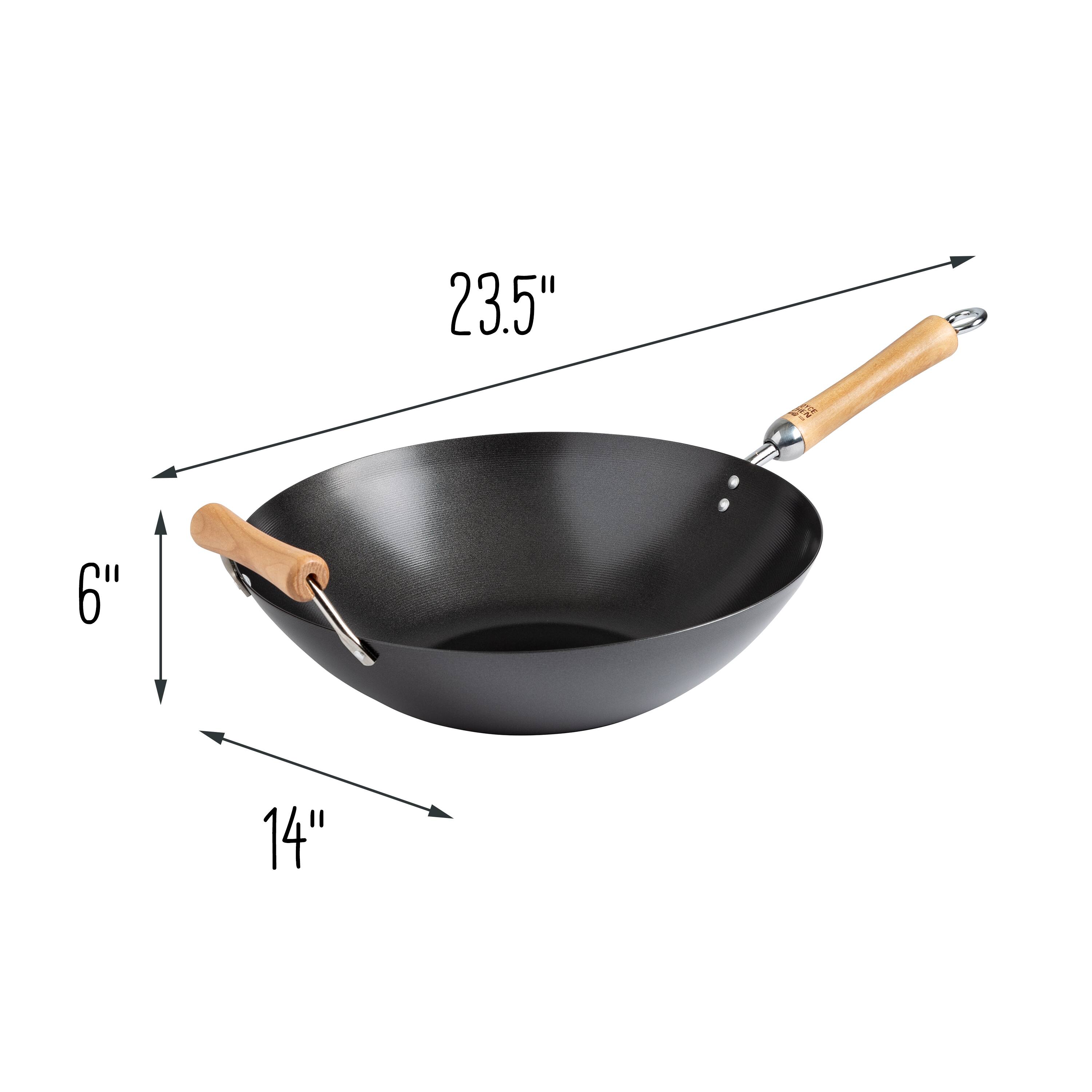 Joyce Chen 14" Carbon Steel Nonstick Wok with Birch Handles