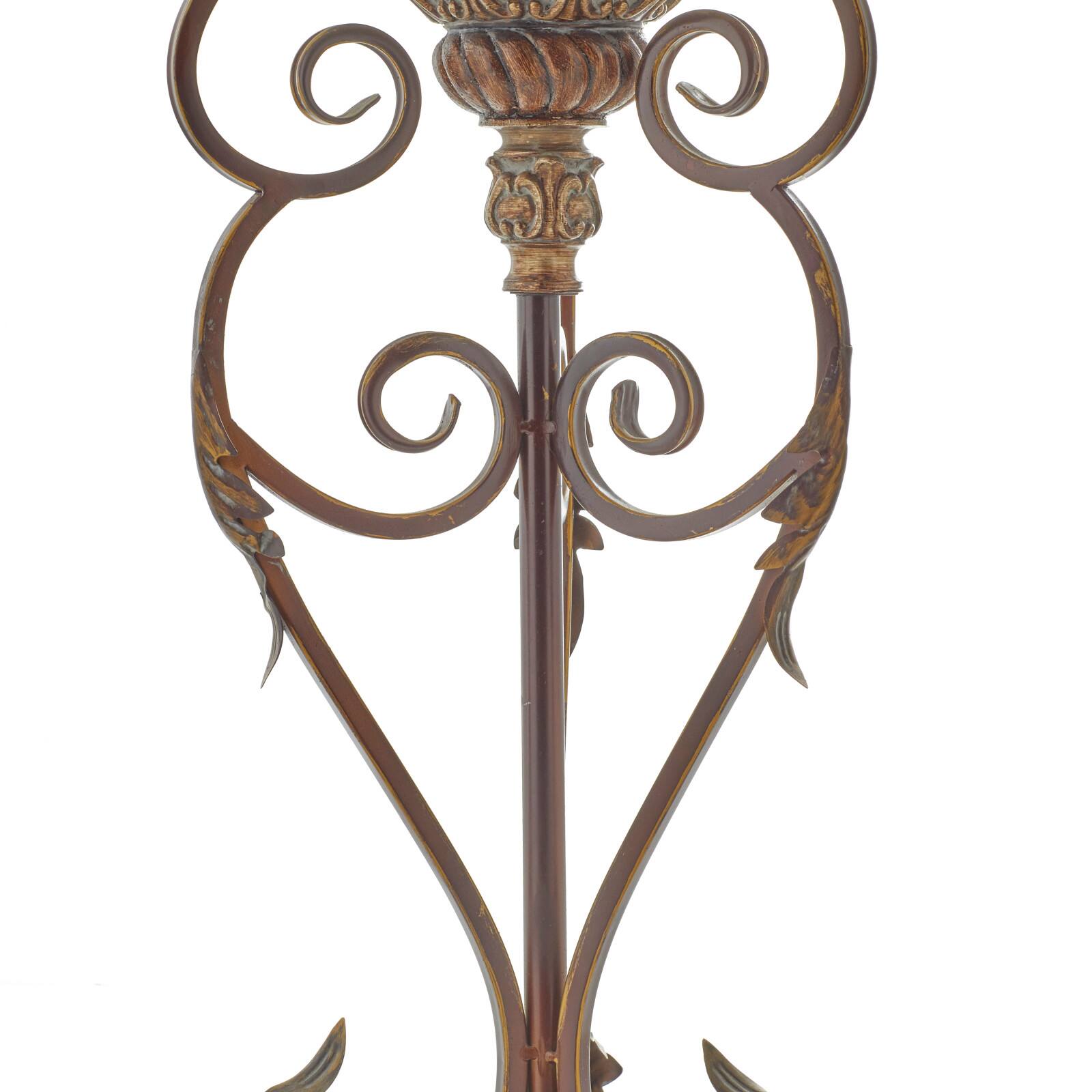 Set of 2" Brown Metal Mediterranean Uplight, 30"