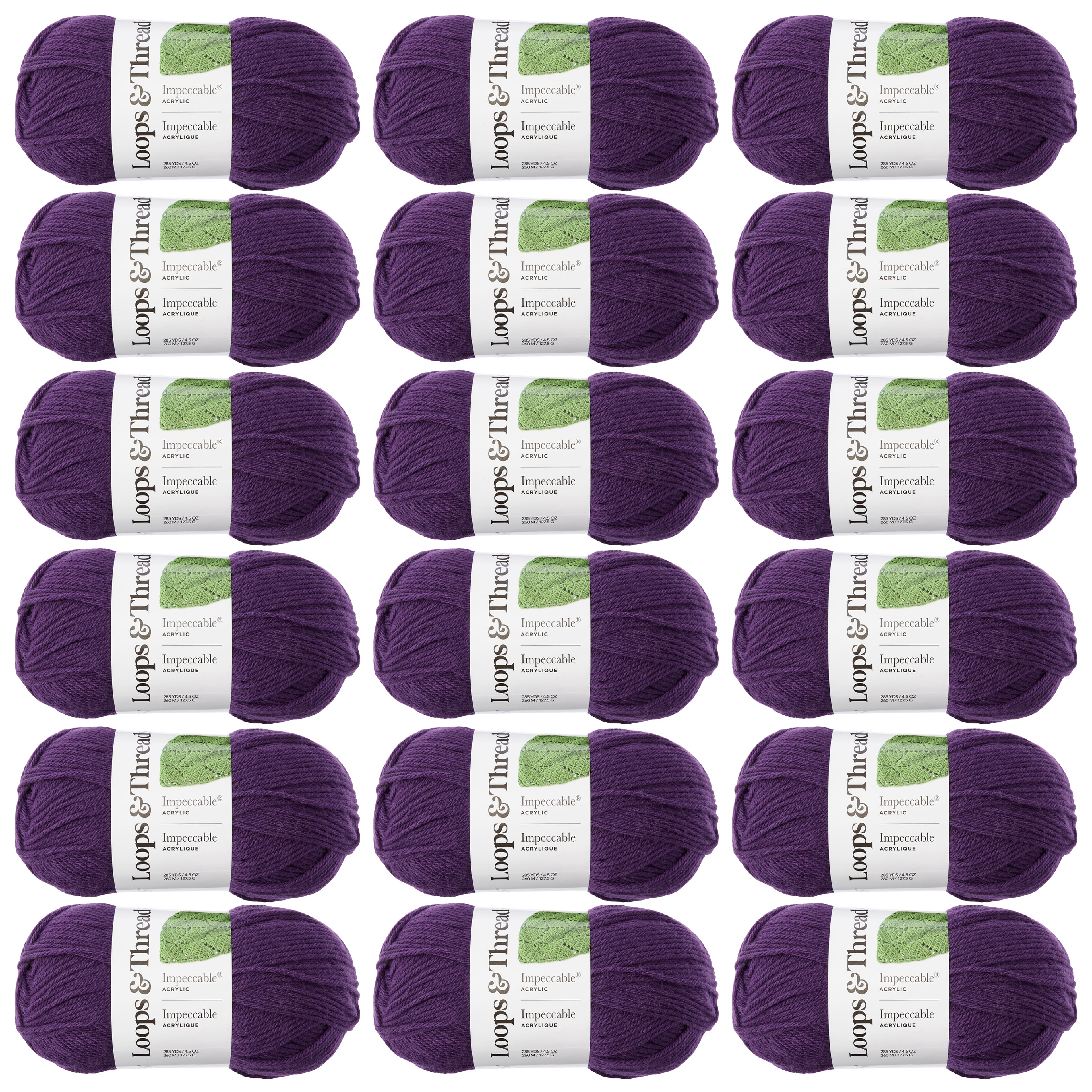18 Pack: Impeccable&#xAE; Solid Yarn by Loops &#x26; Threads&#xAE;