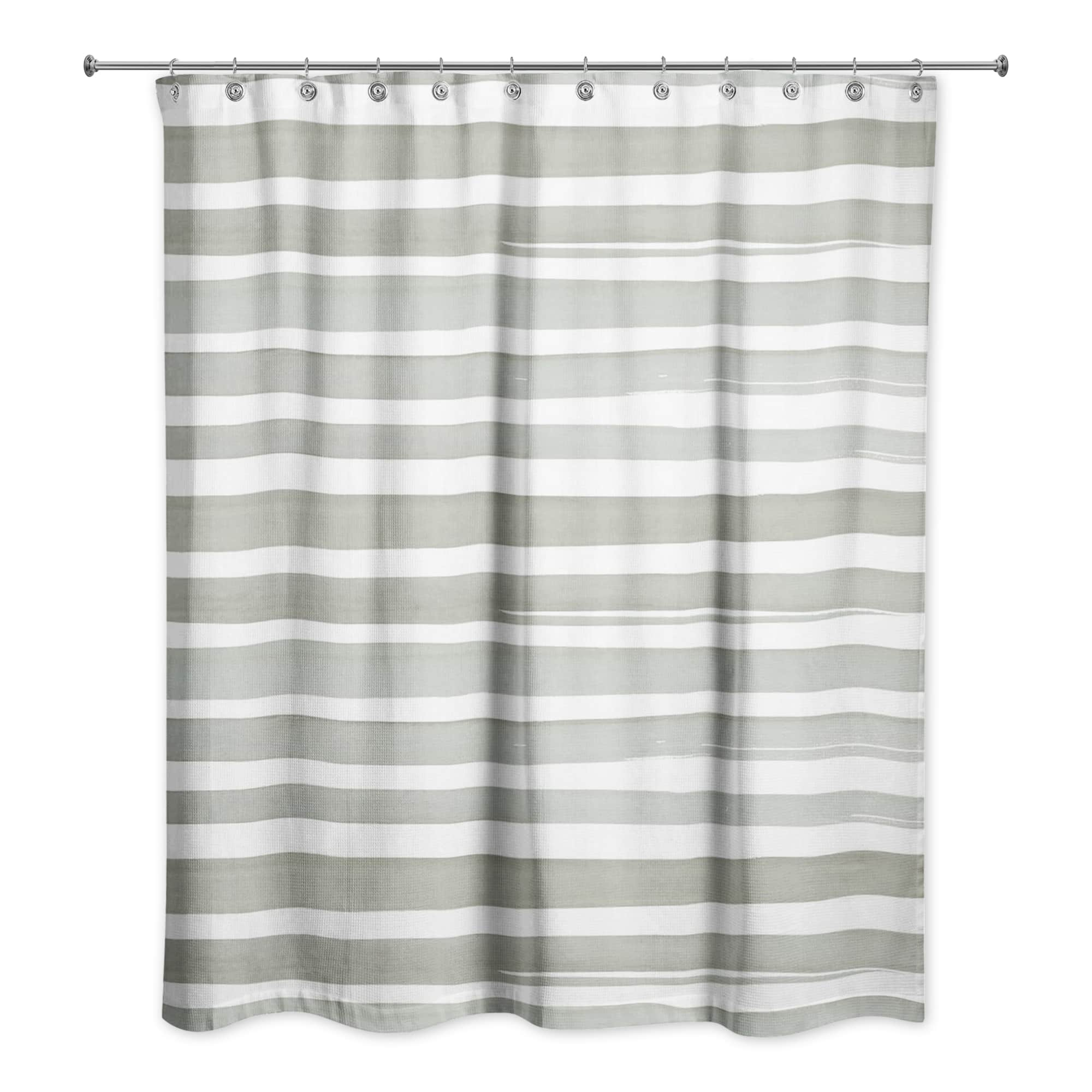 Watercolor Stripes Shower Curtain, 71&#x22; x 74&#x22;