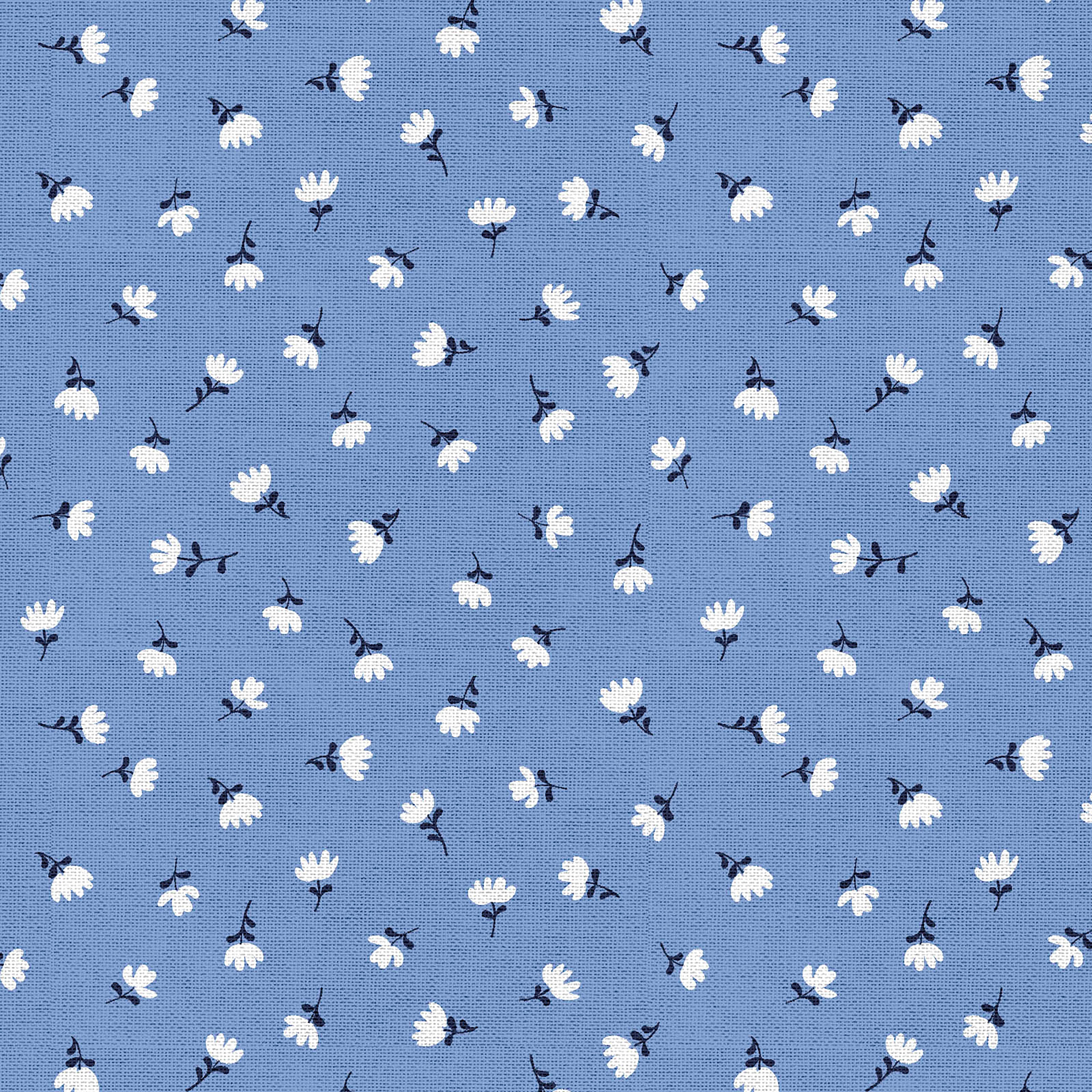 Fabric Editions Blue Carolina Flower Cotton Fabric