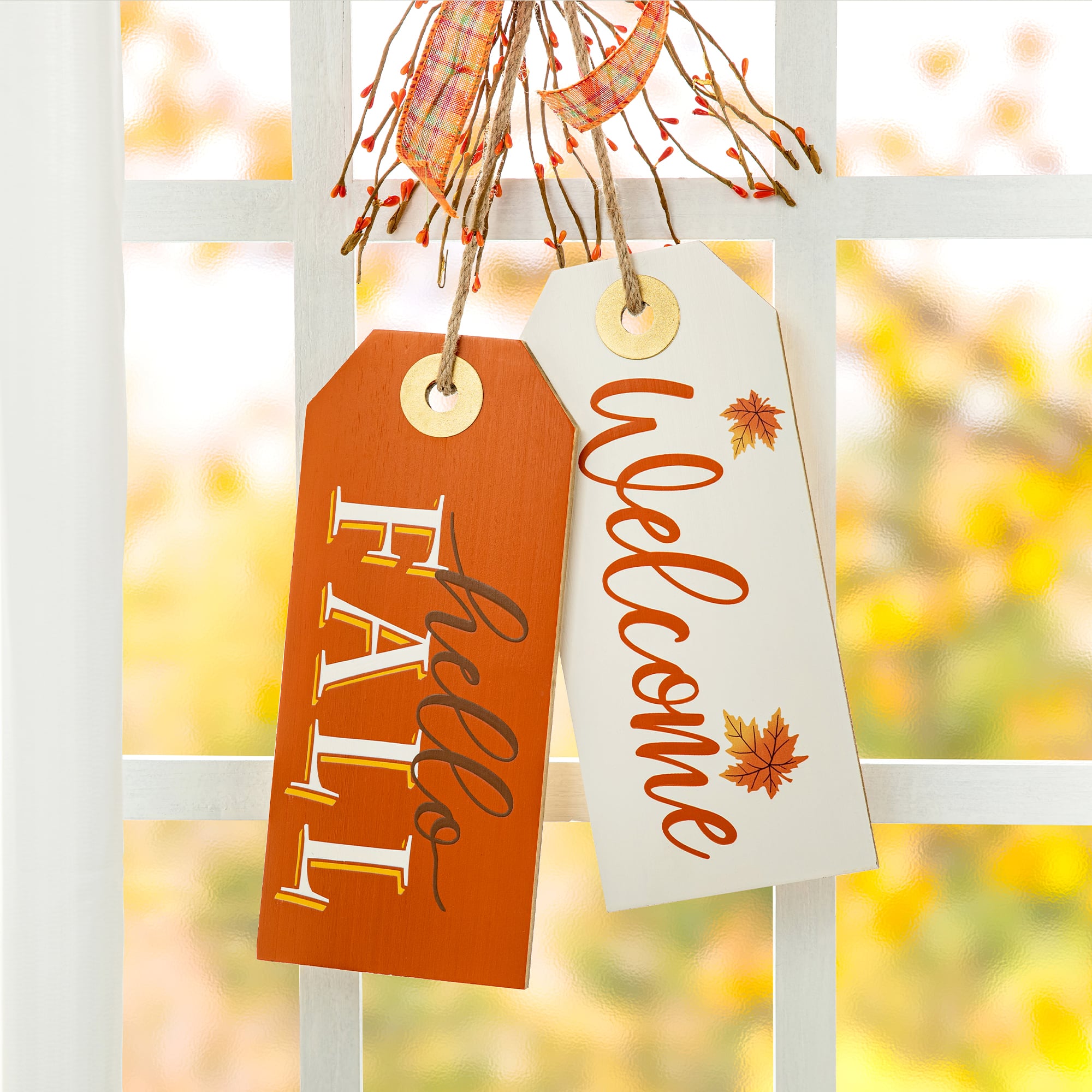 Glitzhome&#xAE; 24&#x22; Fall Wooden Door Hanger