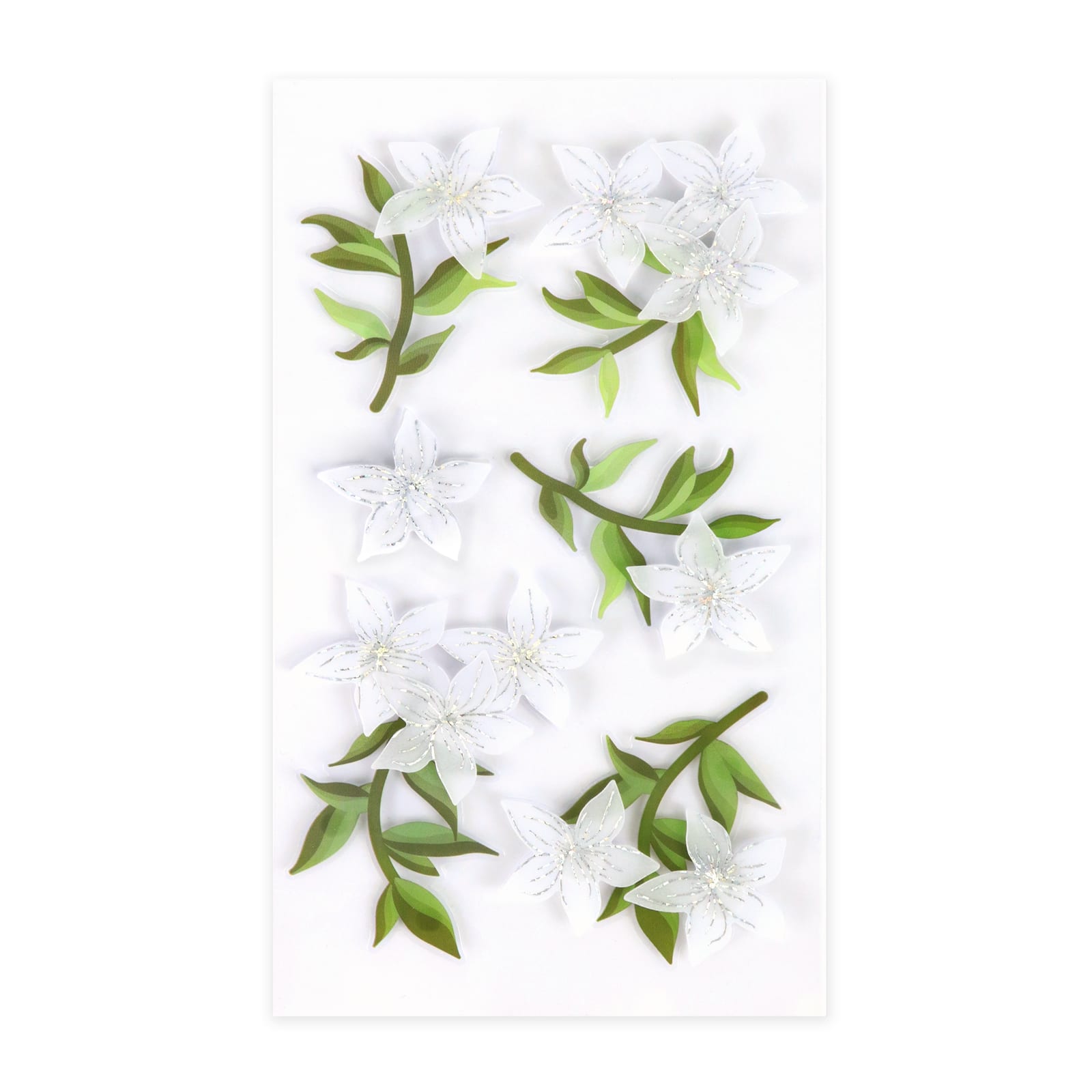 12 Pack: White Floral Stickers by Recollections™