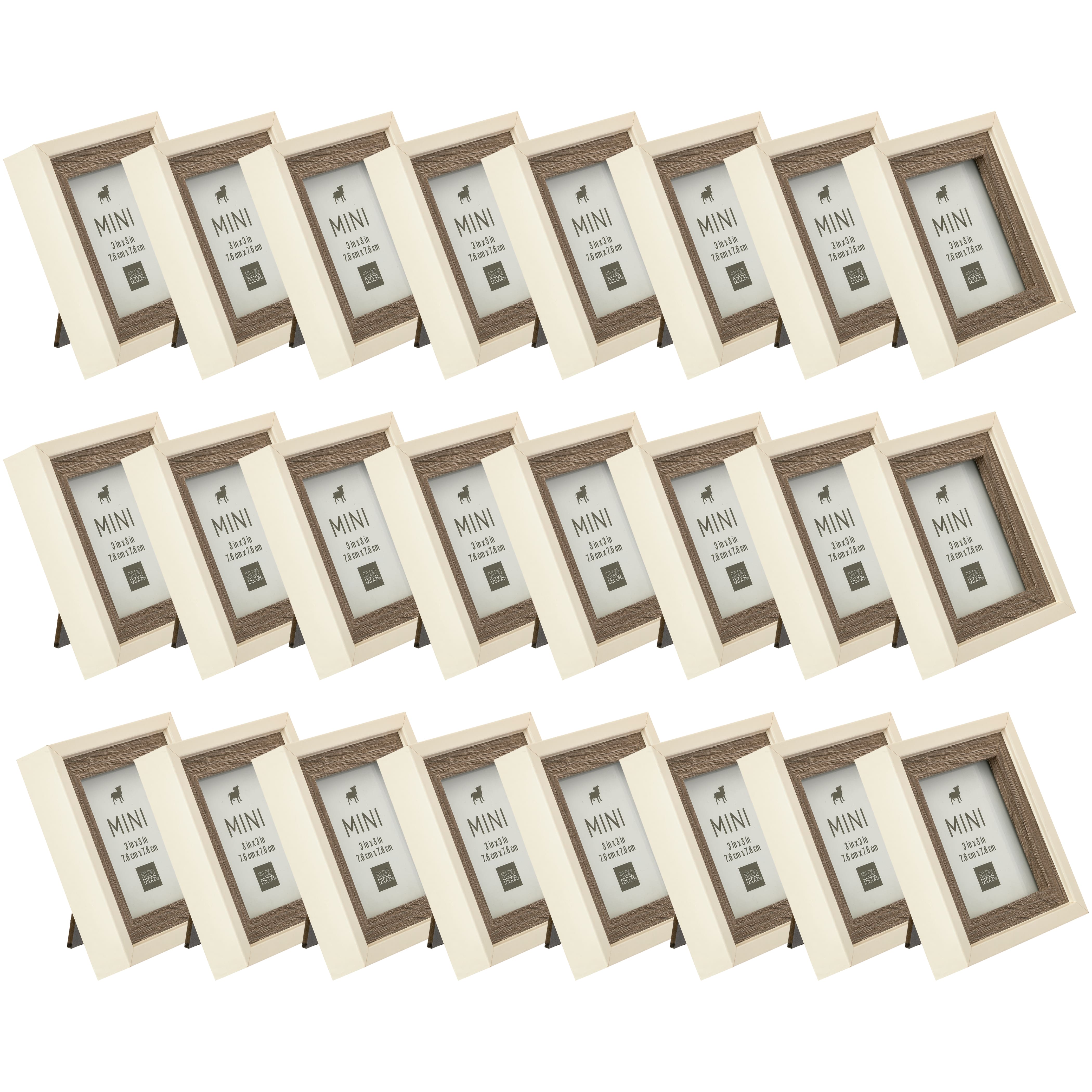 24 Pack: Gray &#x26; White 3&#x22; x 3&#x22; Mini Frame by Studio D&#xE9;cor&#xAE;