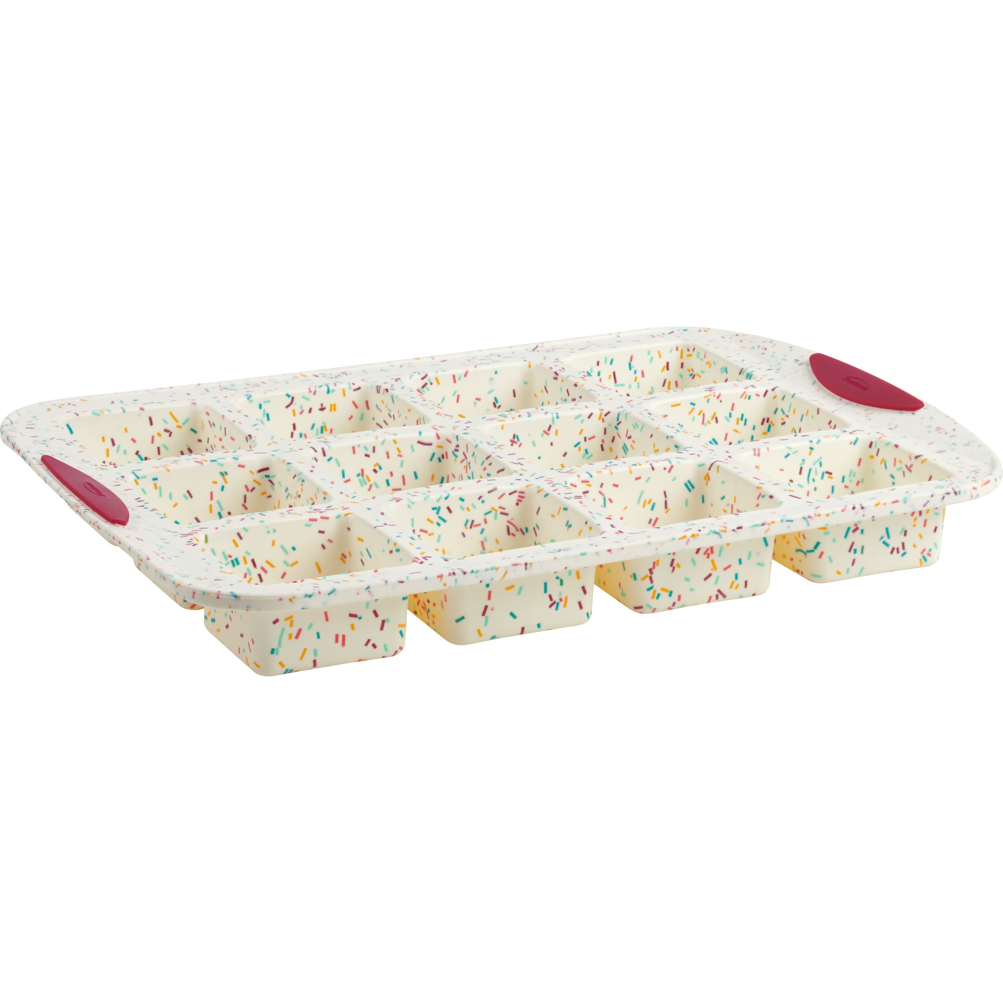 Trudeau&#xAE; Structure Silicone&#x2122; 12-Cavity Confetti Fuchsia Brownie Pan