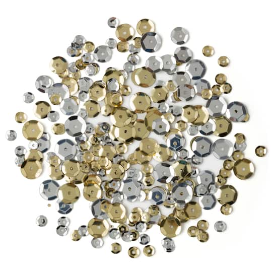Find the Silver & Gold Metallic Round Sequin Tub By Creatology™ at Michaels