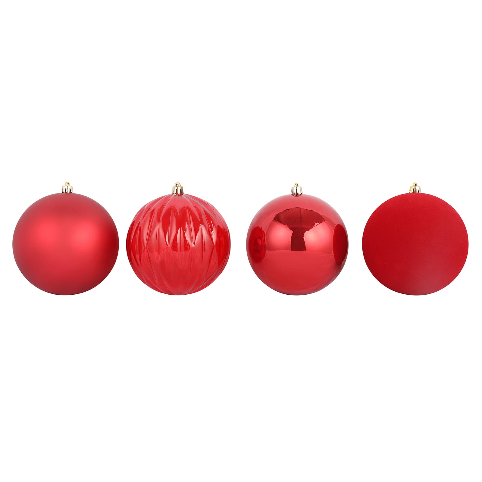 4 Pack 4.7&#x22; Red Mix Shatterproof Ball Ornaments by Ashland&#xAE;