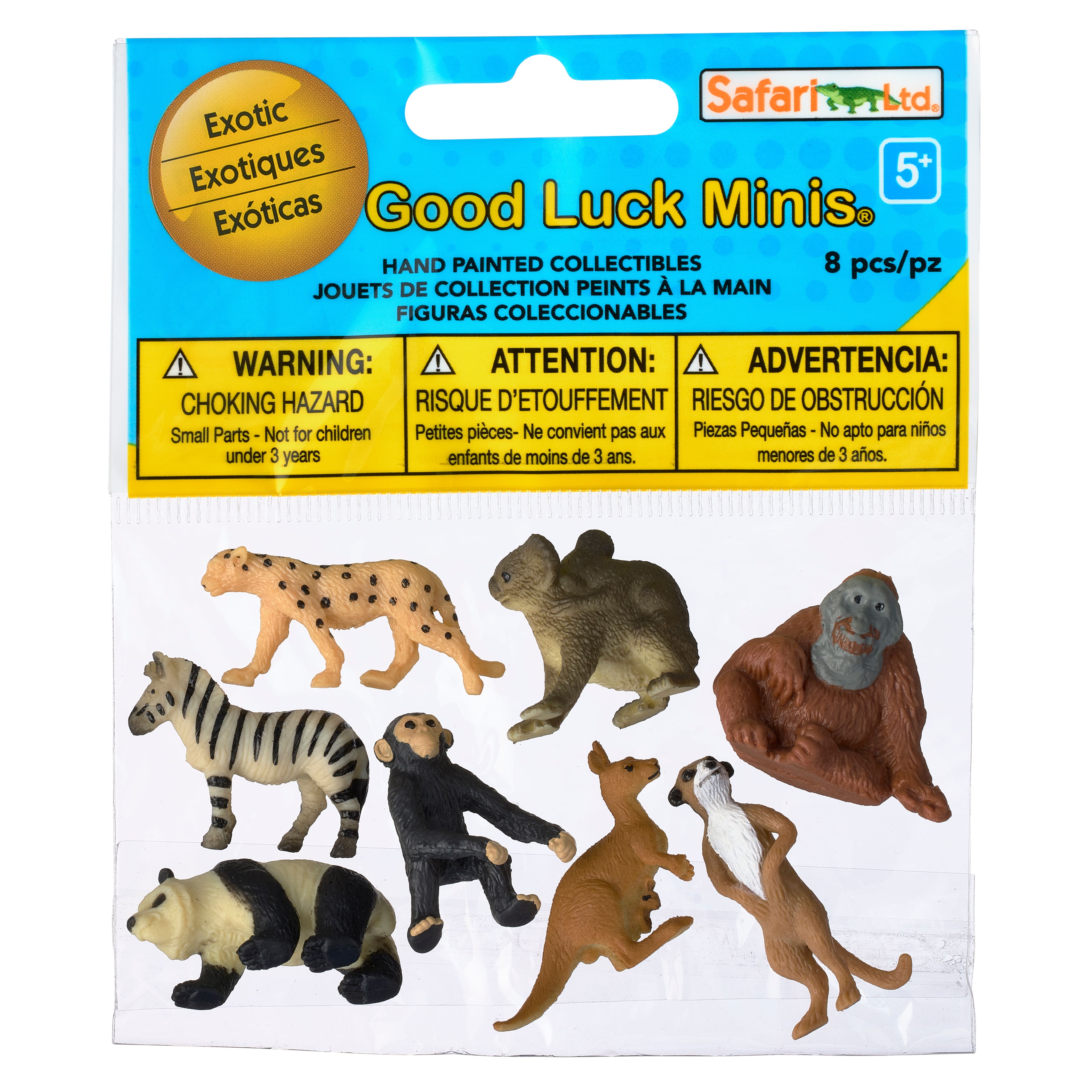 Paquet de figurines amusantes à thème d’animaux exostiques Good Luck Minis de Safari Ltd