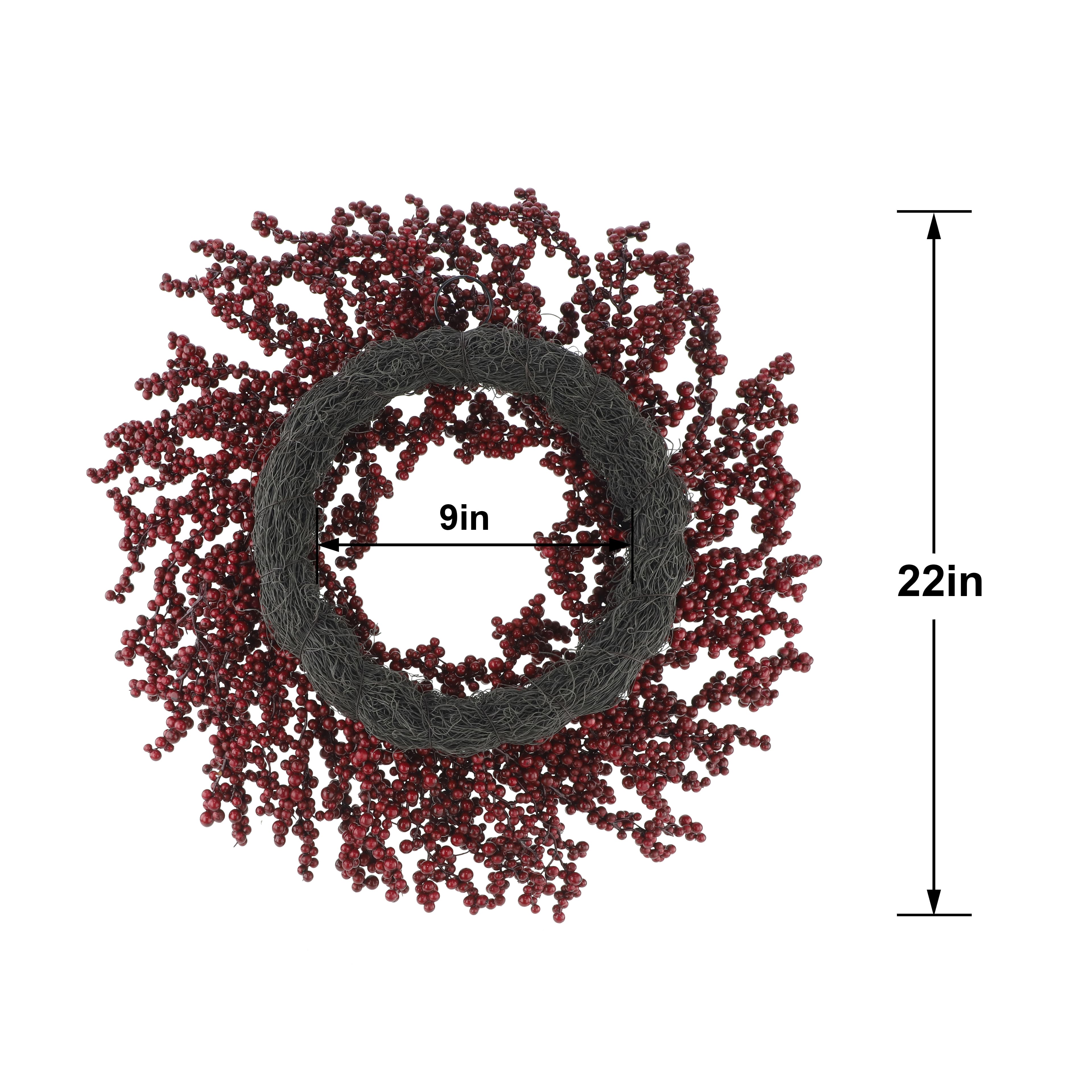 22" Dark Red Berry Wreath by Ashland®