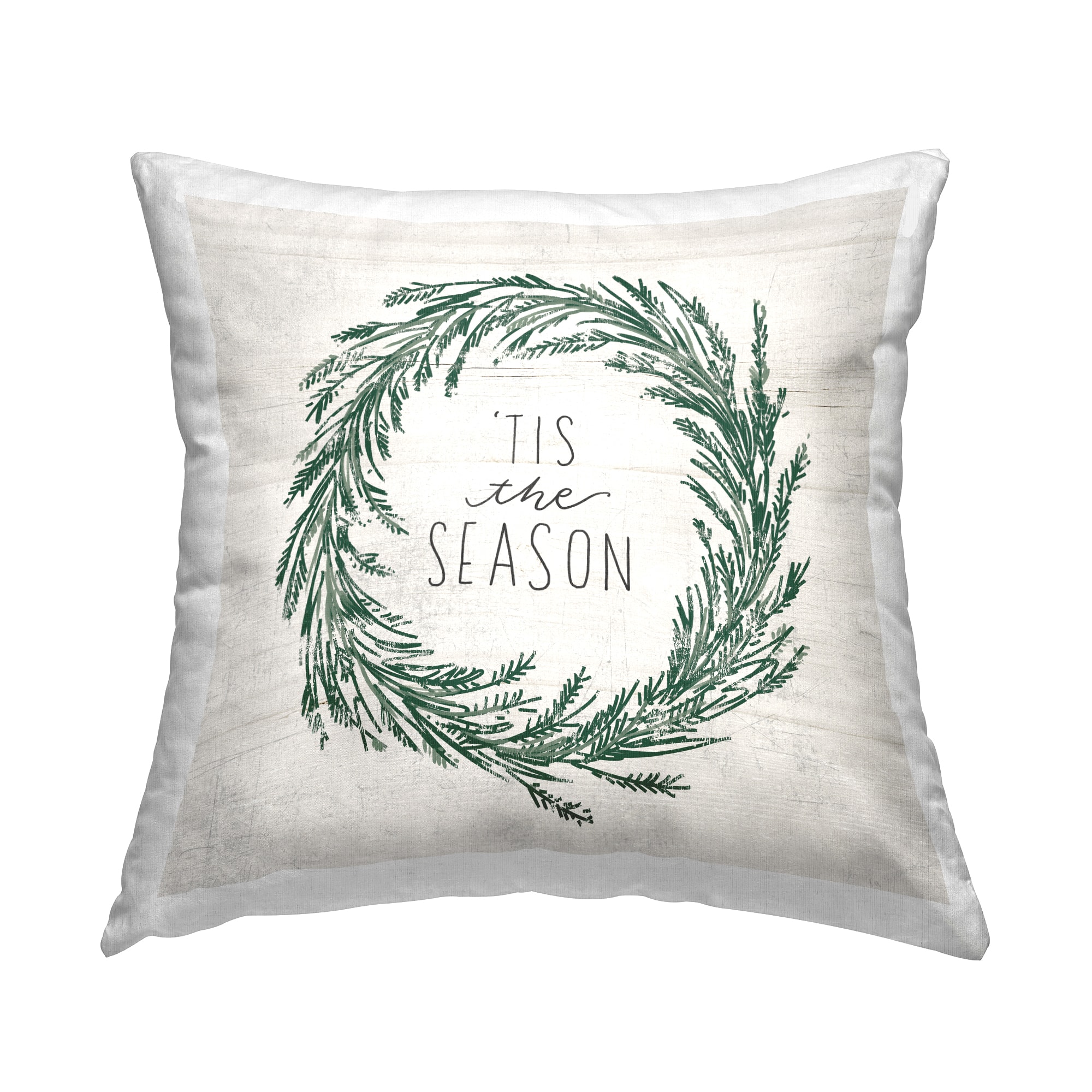 Stupell Industries Tis The Season Wreath Throw Pillow