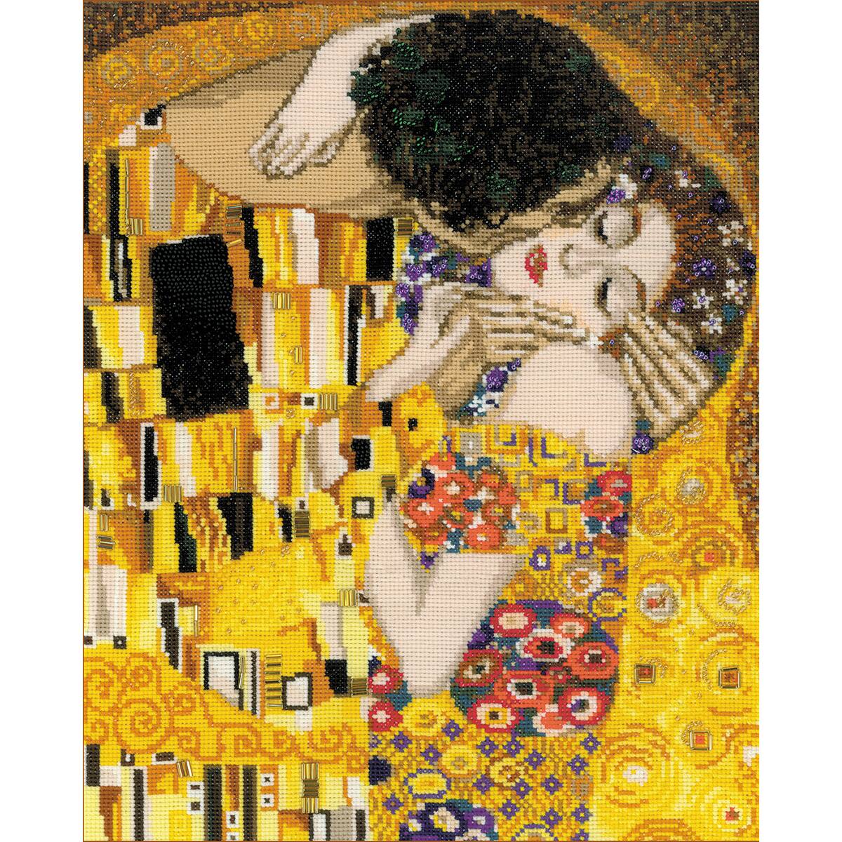 RIOLIS&#xAE; The Kiss G. Klimt&#x27;s Painting Counted Cross Stitch Kit