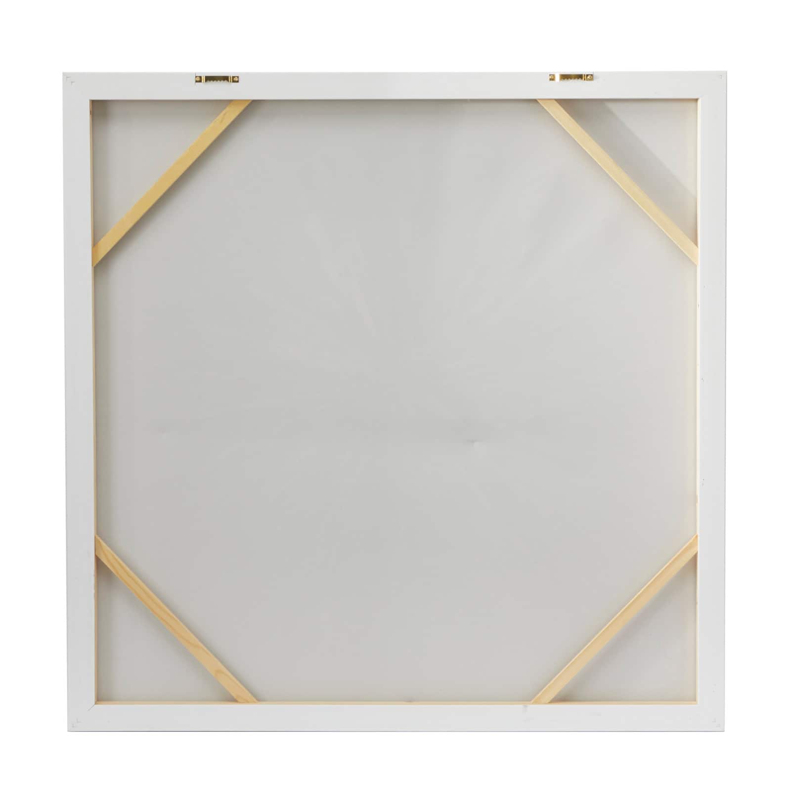 White Wood Glam Framed Abstract Wall Art 39&#x22; x 39&#x22; x 2&#x22;