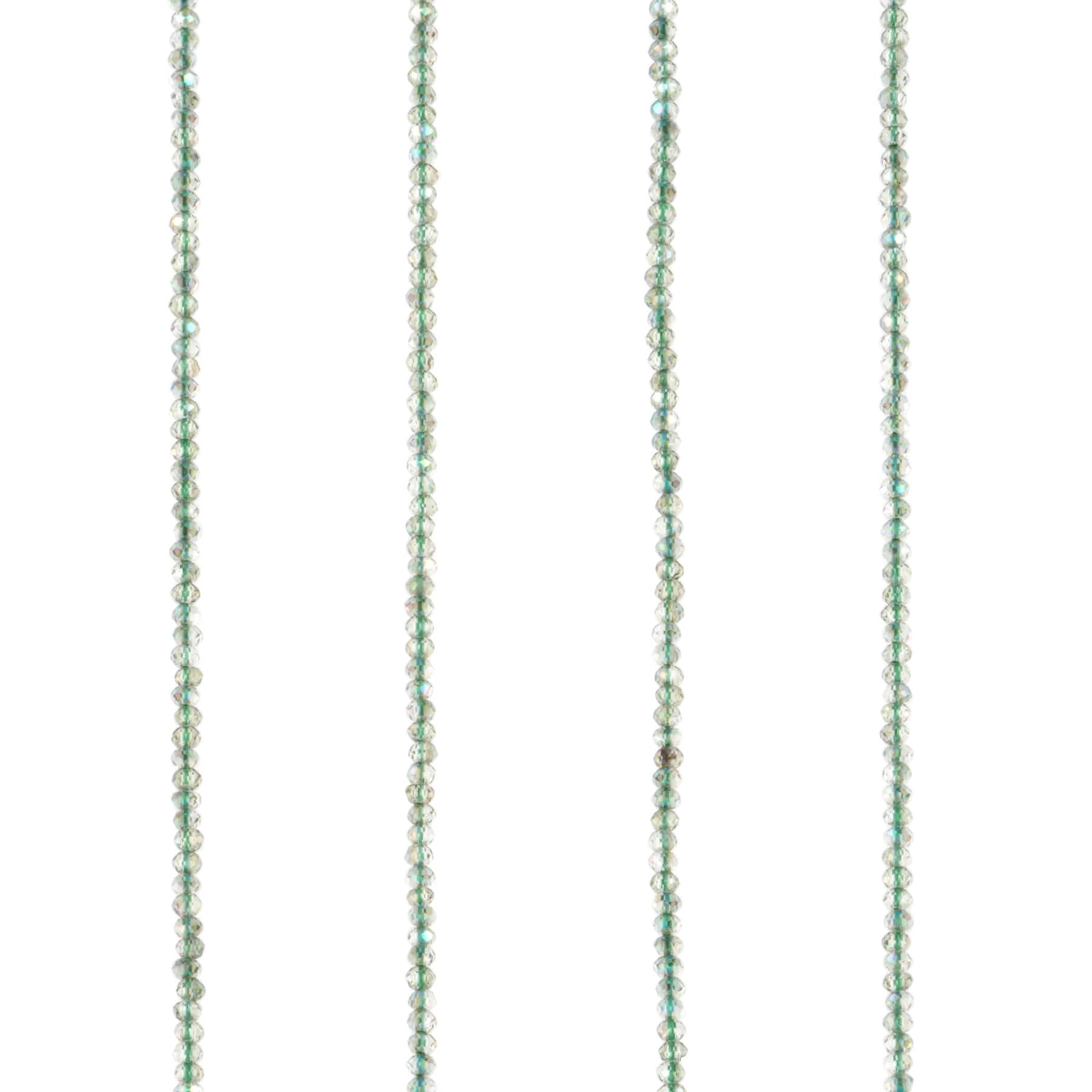 12 Pack: Light Green Faceted Glass Rondelle Beads, 2mm by Bead Landing™