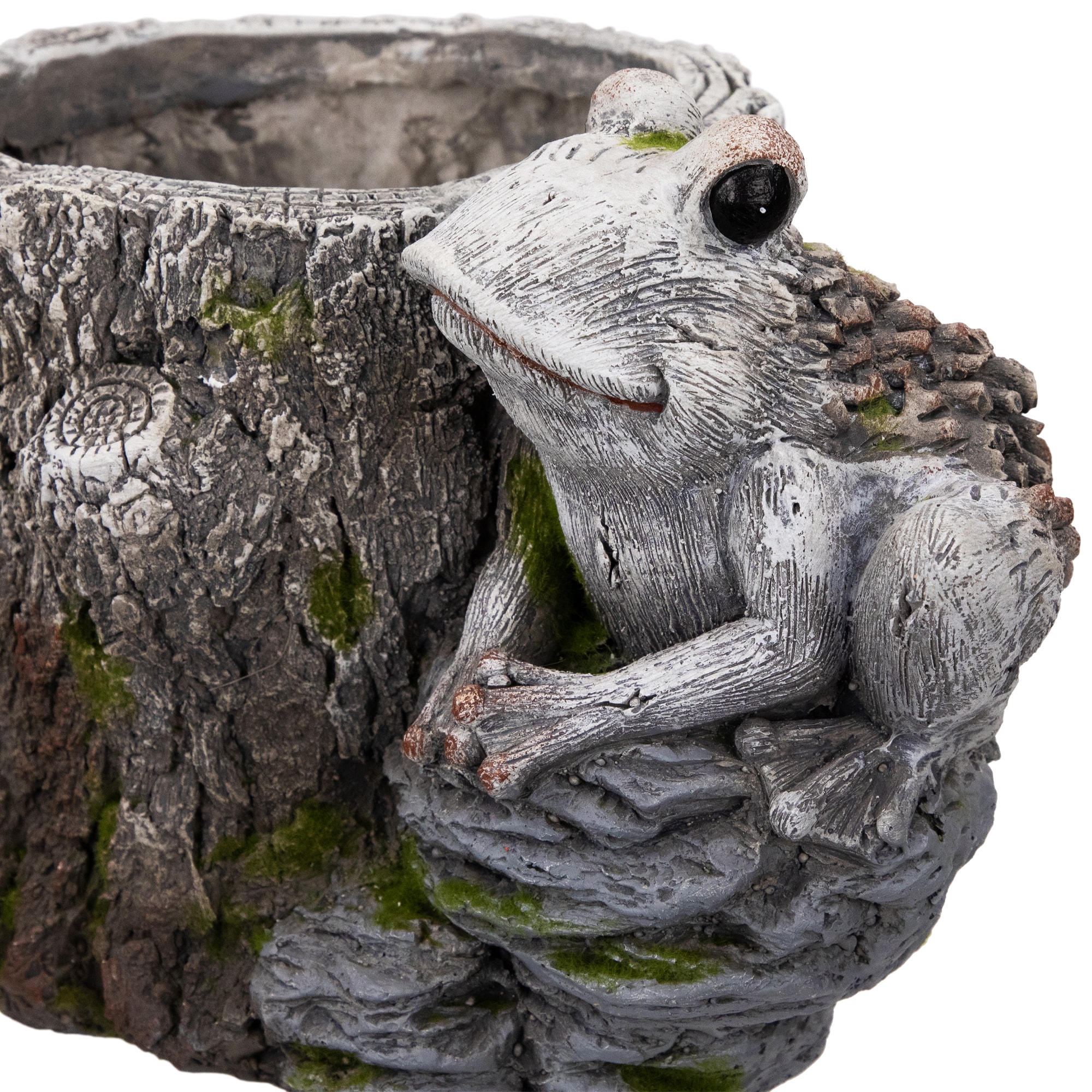 9&#x22; Frogs on Tree Stump Outdoor Garden Planter